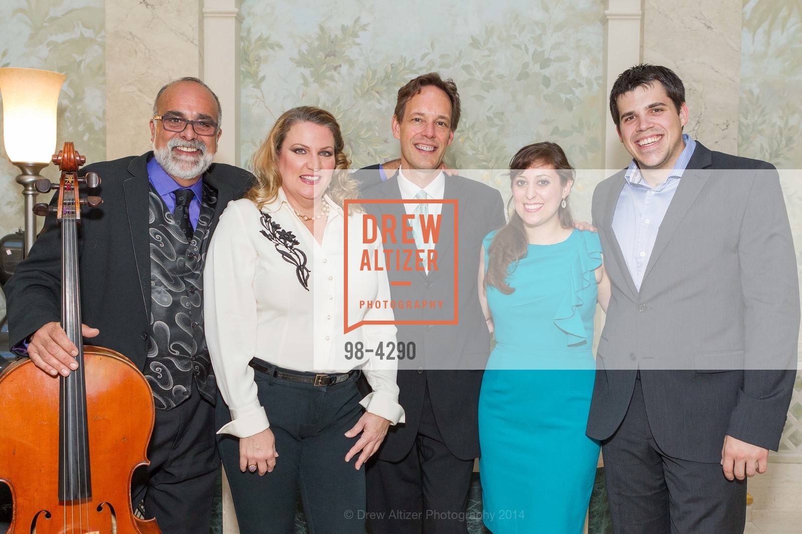 Emil Miland, Kristin Clayton, Jake Heggie, Elena Galvan, Daniel Bates, Private Dinner honoring San Francisco Classical Voice, US, May 5th, 2014, Photo #98-4290 Emil Miland, Kristin Clayton, Jake Heggie, Elena Galvan, Daniel Bates, Photo #98-4290