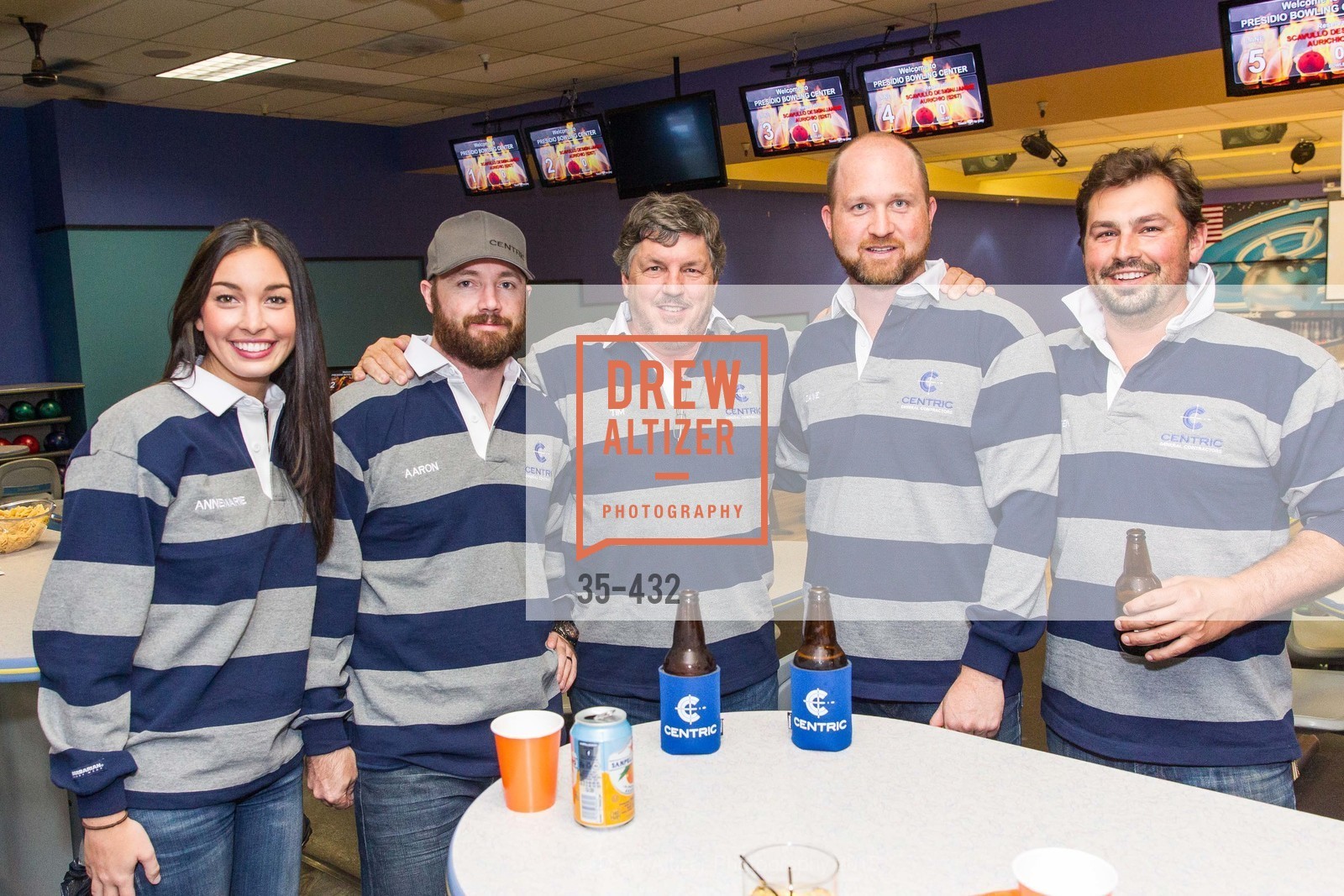 Annemarie Gresh, Aaron Botenhagen, Tim McDonald, Dave Riordan, Branden McDonald, ScavulloDesign Centric Builders Bowling Party, Presidio Bowl. 93 Moraga Ave, October 29th, 2015,Drew Altizer, Drew Altizer Photography, full-service event agency, private events, San Francisco photographer, photographer California