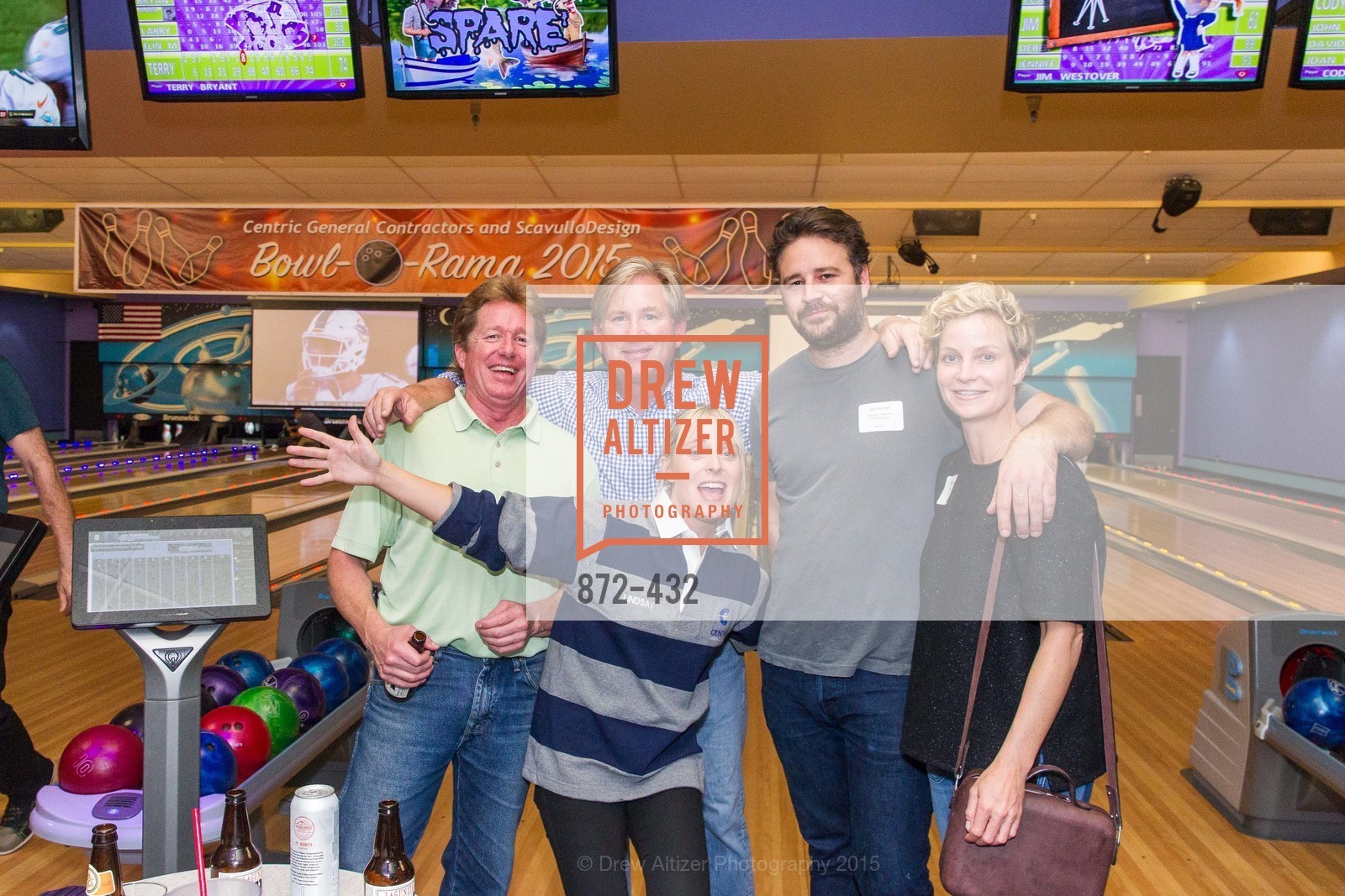 Steve Welch, Don Horton, Lindsay Herdell, Jay Parrish, Erica Reid, ScavulloDesign Centric Builders Bowling Party, Presidio Bowl. 93 Moraga Ave, October 29th, 2015,Drew Altizer, Drew Altizer Photography, full-service agency, private events, San Francisco photographer, photographer california