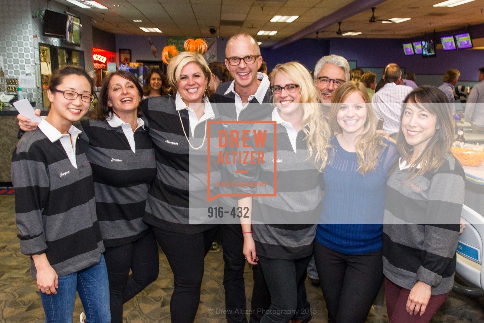 Janine Aurichio, Marysia Rybock, David Bjorngaard, Isabel Solomon, Bill Balis, Leslie Shah, Alisa Tanphanich, ScavulloDesign Centric Builders Bowling Party, Presidio Bowl. 93 Moraga Ave, October 29th, 2015,Drew Altizer, Drew Altizer Photography, full-service agency, private events, San Francisco photographer, photographer california