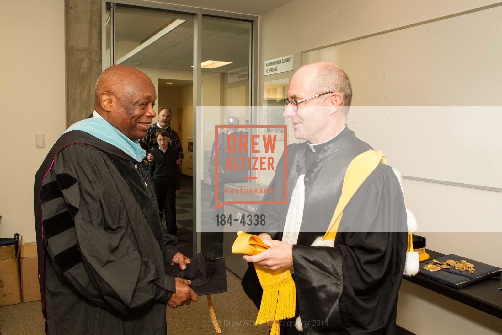 Willie Brown, Reverend Paul Fitzgerald, University of San Francisco PRESIDENTIAL Inauguration Ceremony for Rev. Paul J. Fitzgerald, S.J., US, November 2nd, 2014, Photo #184-4338 Willie Brown, Reverend Paul Fitzgerald, Photo #184-4338