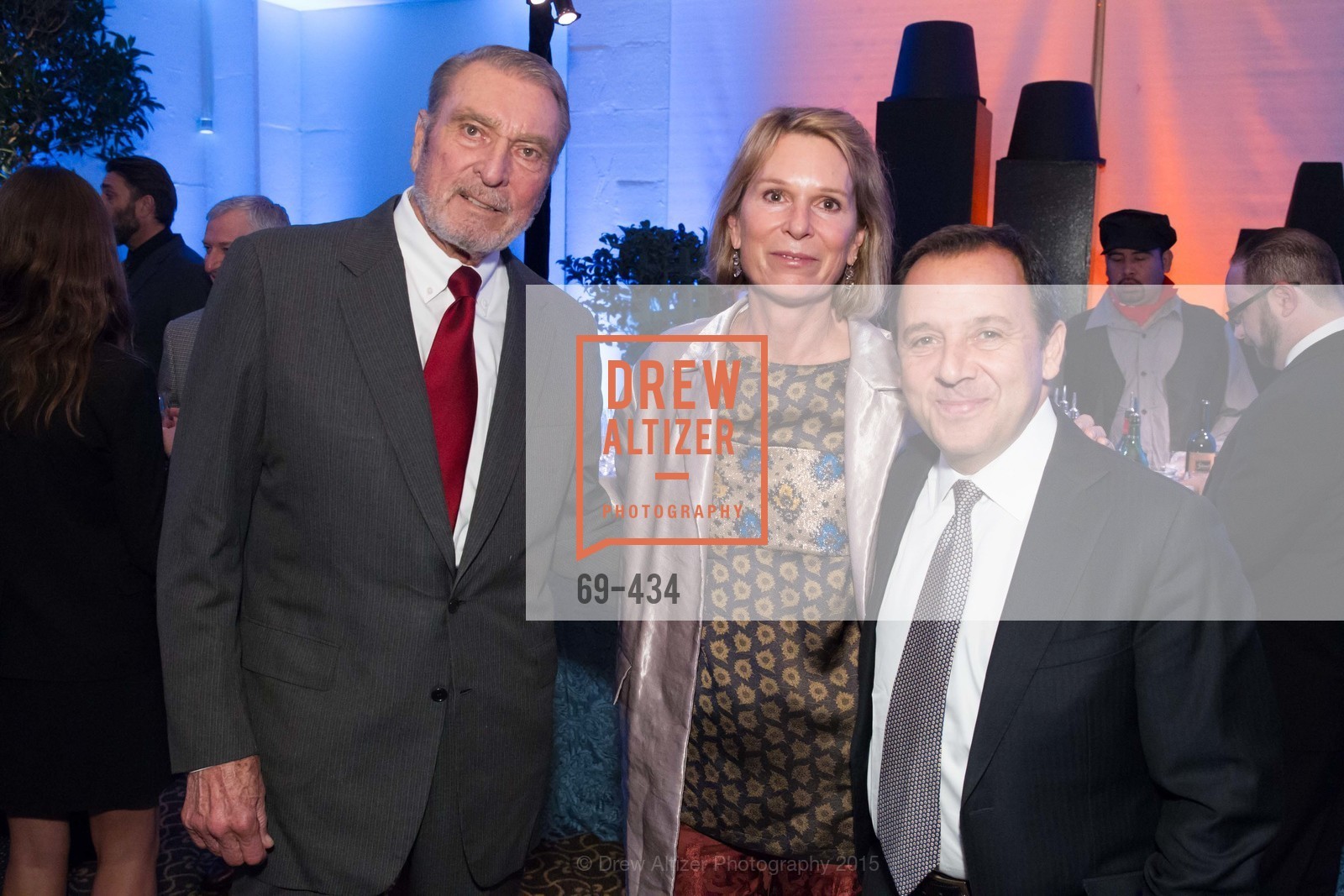 Ron Miller, Jennifer Goff, Ron Suskind, The Walt Disney Family Museum Fundraising Gala and Diane Disney Miller Lifetime Achievement Award, Golden Gate Club. Golden Gate Club, . 135 Fisher Loop in the Presidio, November 3rd, 2015, Photo #69-434 Ron Miller, Jennifer Goff, Ron Suskind, Photo #69-434