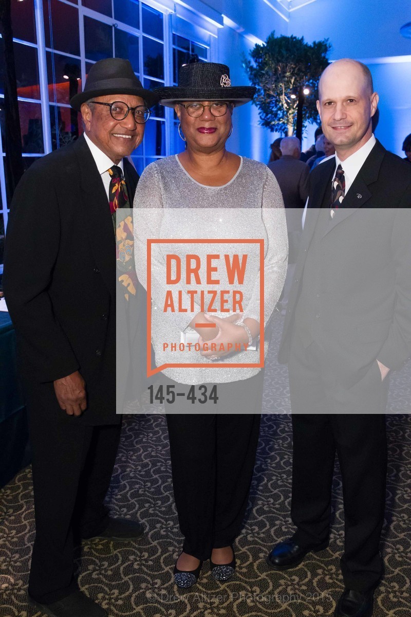 Floyd Norman, Adrienne Norman, Rick Law, The Walt Disney Family Museum Fundraising Gala and Diane Disney Miller Lifetime Achievement Award, Golden Gate Club. Golden Gate Club, . 135 Fisher Loop in the Presidio, November 3rd, 2015, Photo #145-434 Floyd Norman, Adrienne Norman, Rick Law, Photo #145-434