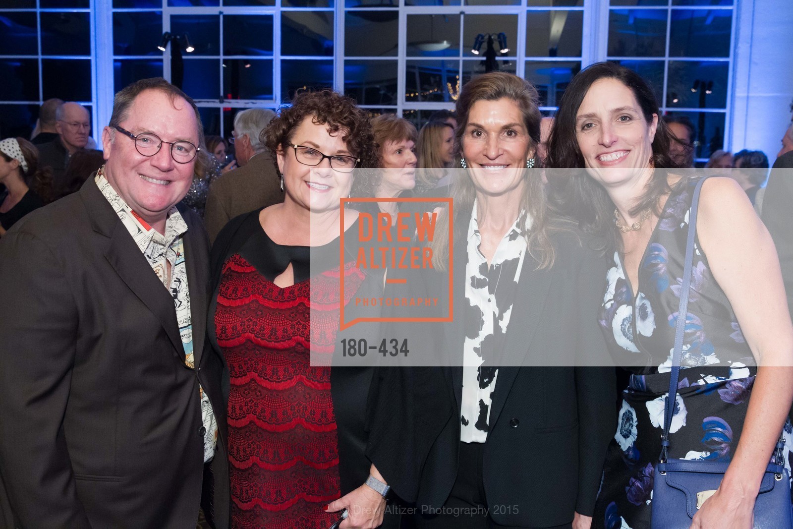 John Lasseter, Nancy Lasseter, Tammy Miller, Kirsten Komoroske, The Walt Disney Family Museum Fundraising Gala and Diane Disney Miller Lifetime Achievement Award, Golden Gate Club. 135 Fisher Loop in the Presidio, November 3rd, 2015,Drew Altizer, Drew Altizer Photography, full-service agency, private events, San Francisco photographer, photographer california