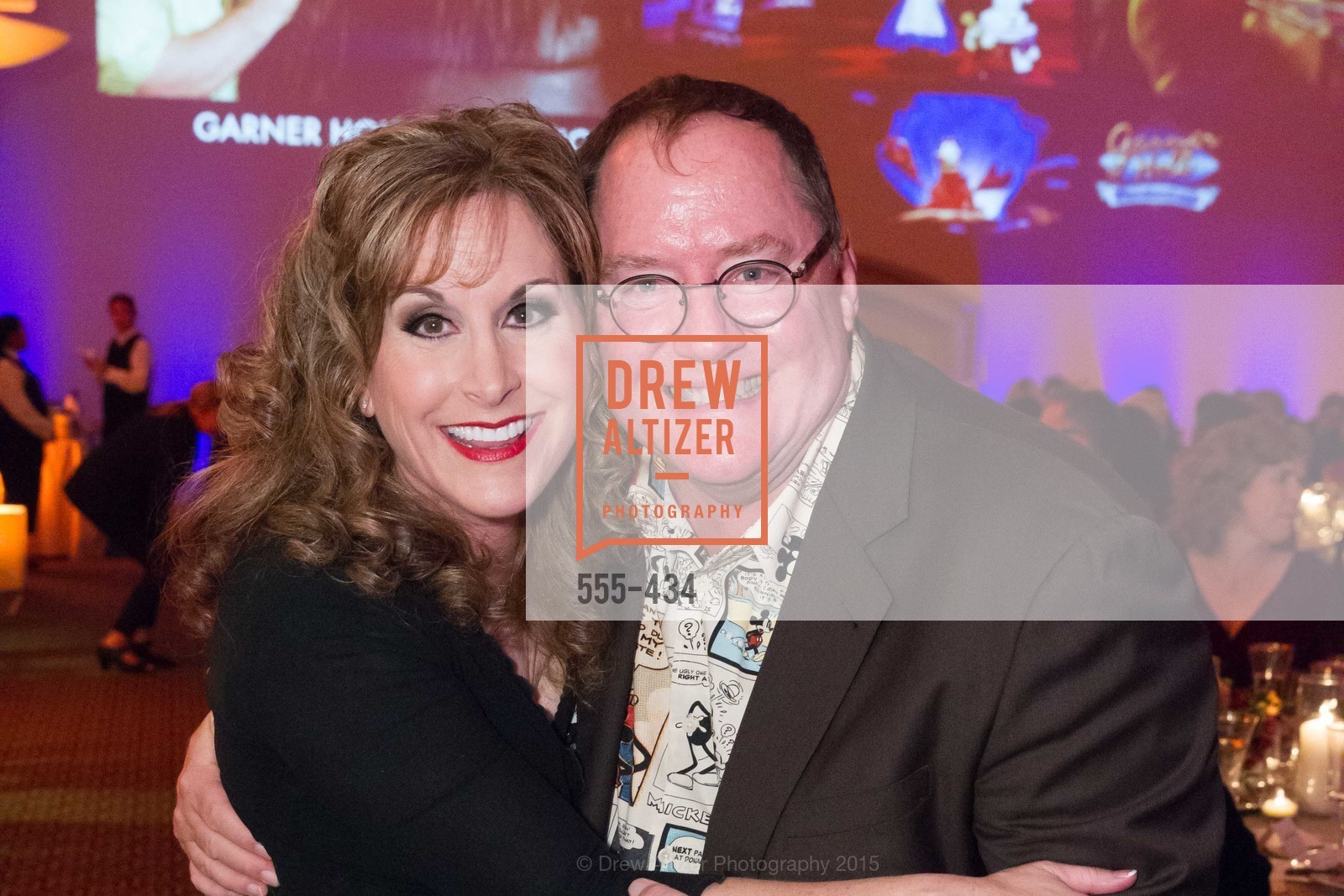 Jodi Benson, John Lasseter, The Walt Disney Family Museum Fundraising Gala and Diane Disney Miller Lifetime Achievement Award, Golden Gate Club. Golden Gate Club, . 135 Fisher Loop in the Presidio, November 3rd, 2015, Photo #555-434 Jodi Benson, John Lasseter, Photo #555-434