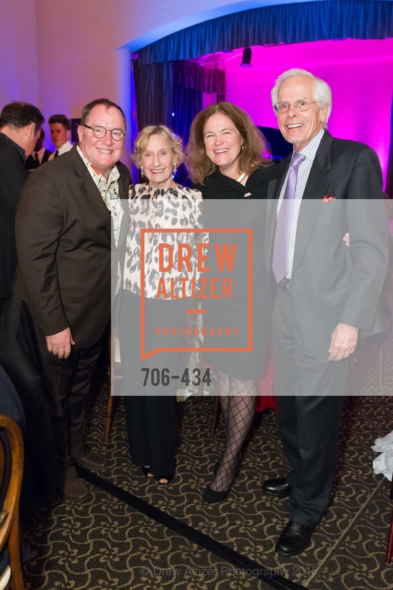 John Lasseter, Nancy Bechtle, Jenny Johnson, Joachim Bechtle, The Walt Disney Family Museum Fundraising Gala and Diane Disney Miller Lifetime Achievement Award, Golden Gate Club. 135 Fisher Loop in the Presidio, November 3rd, 2015