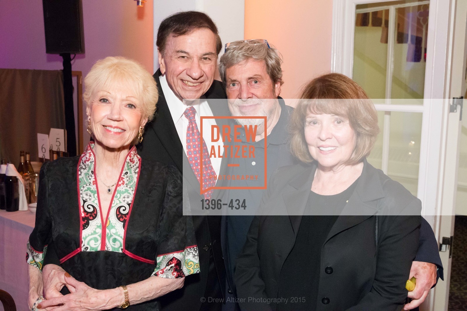 Elizabeth Sherman, Richard Sherman, Tony Walton, Genevieve Walton, The Walt Disney Family Museum Fundraising Gala and Diane Disney Miller Lifetime Achievement Award, Golden Gate Club. Golden Gate Club, . 135 Fisher Loop in the Presidio, November 3rd, 2015, Photo #1396-434 Elizabeth Sherman, Richard Sherman, Tony Walton, Genevieve Walton, Photo #1396-434