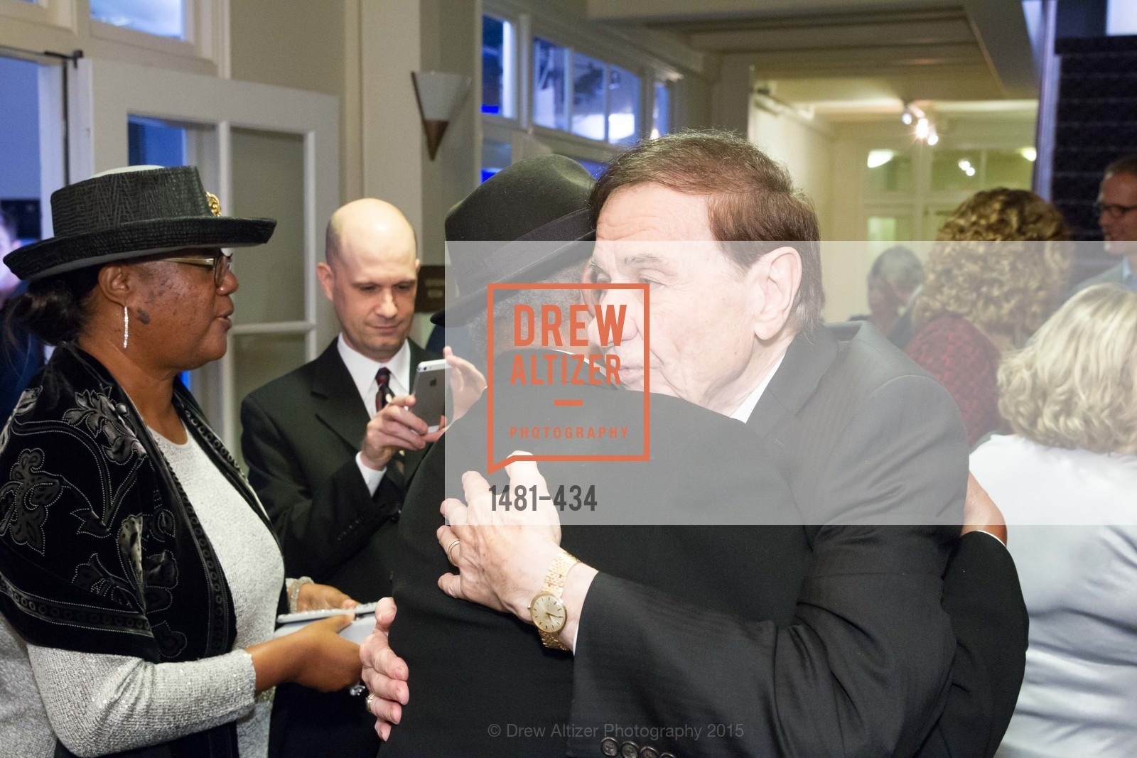 Floyd Norman, Richard Sherman, The Walt Disney Family Museum Fundraising Gala and Diane Disney Miller Lifetime Achievement Award, Golden Gate Club. Golden Gate Club, . 135 Fisher Loop in the Presidio, November 3rd, 2015, Photo #1481-434 Floyd Norman, Richard Sherman, Photo #1481-434