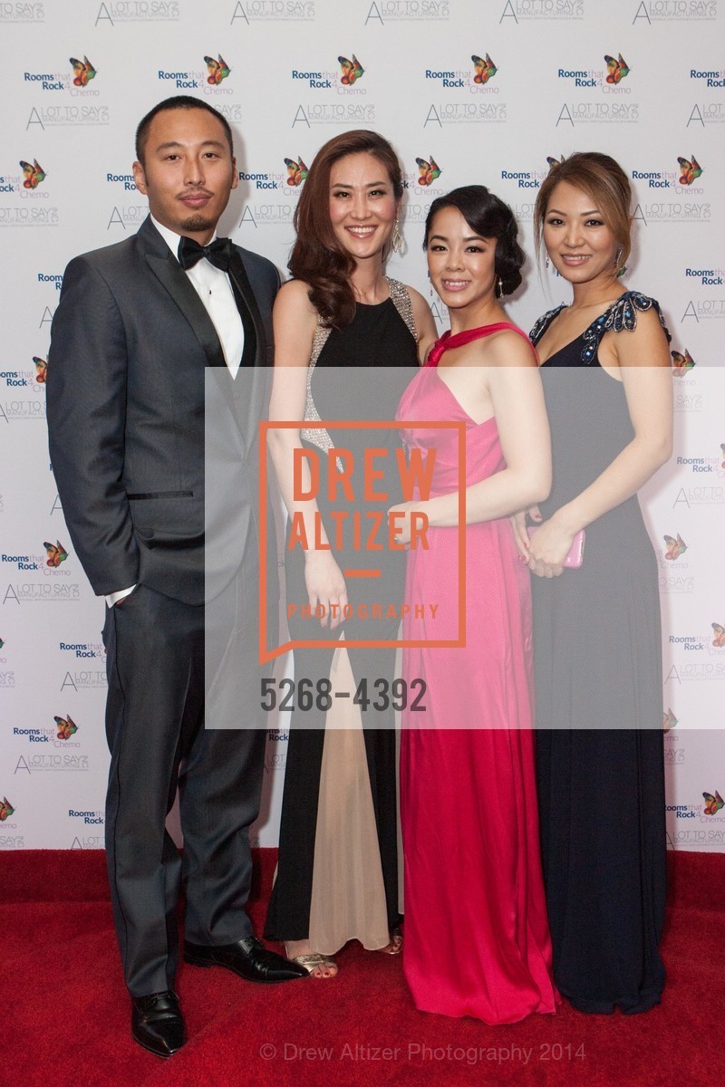 Kenneth Chu, Jessica Kim, Kim Chu, Yuna Og, ROOMS THAT ROCK 4 Chemo Inaugural Gala, US, November 2nd, 2014, Photo #5268-4392 Kenneth Chu, Jessica Kim, Kim Chu, Yuna Og, Photo #5268-4392