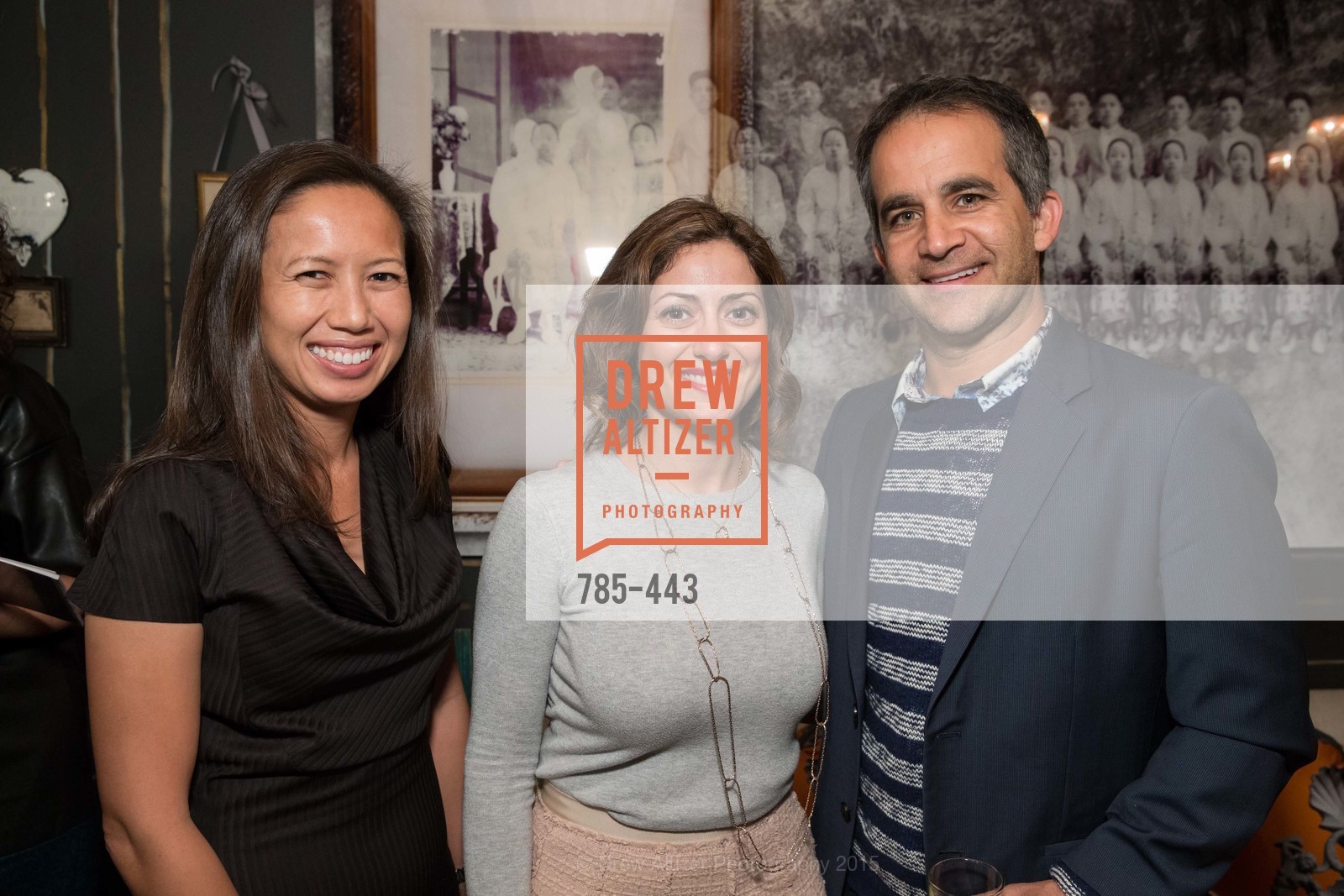 Caroline Le, Nazanin Hakim, Farshad Mashayekhi, J.RACHMAN GRAND OPENING AND BOOK SIGNING BY ALISON CARLSON "THE MAN WITHIN", JONATHAN RACHMAN DESIGN. JONATHAN RACHMAN DESIGN, . 1632C MARKET ST, November 5th, 2015, Photo #785-443 Caroline Le, Nazanin Hakim, Farshad Mashayekhi, Photo #785-443