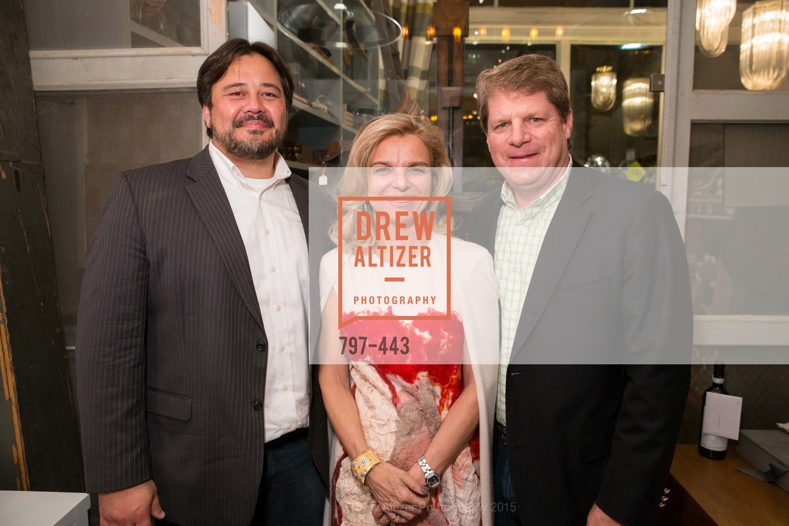 Nathan Cheng, Leigh Matthes, Bill Matthes, J.RACHMAN GRAND OPENING AND BOOK SIGNING BY ALISON CARLSON "THE MAN WITHIN", JONATHAN RACHMAN DESIGN. JONATHAN RACHMAN DESIGN, . 1632C MARKET ST, November 5th, 2015, Photo #797-443 Nathan Cheng, Leigh Matthes, Bill Matthes, Photo #797-443