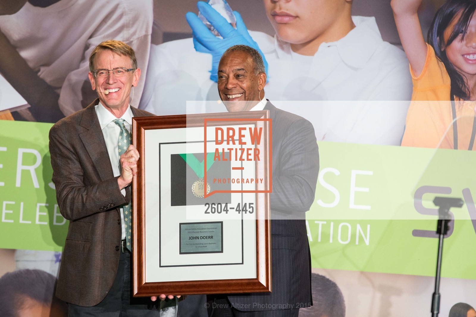 John Doerr, John W. Thompson, Silicon Valley Education Foundation's PIONEERS & PURPOSE, Computer History Museum. 1401 N. Shoreline Blvd, November 4th, 2015,Drew Altizer, Drew Altizer Photography, full-service agency, private events, San Francisco photographer, photographer california