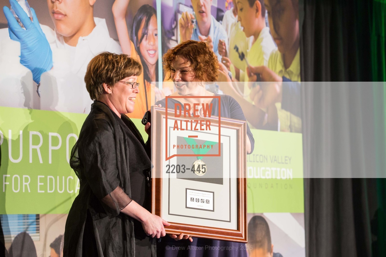 Tamara Hudgins, Colleen Cassity, Silicon Valley Education Foundation's PIONEERS & PURPOSE, Computer History Museum. Computer History Museum, . 1401 N. Shoreline Blvd, November 4th, 2015, Photo #2203-445 Tamara Hudgins, Colleen Cassity, Photo #2203-445