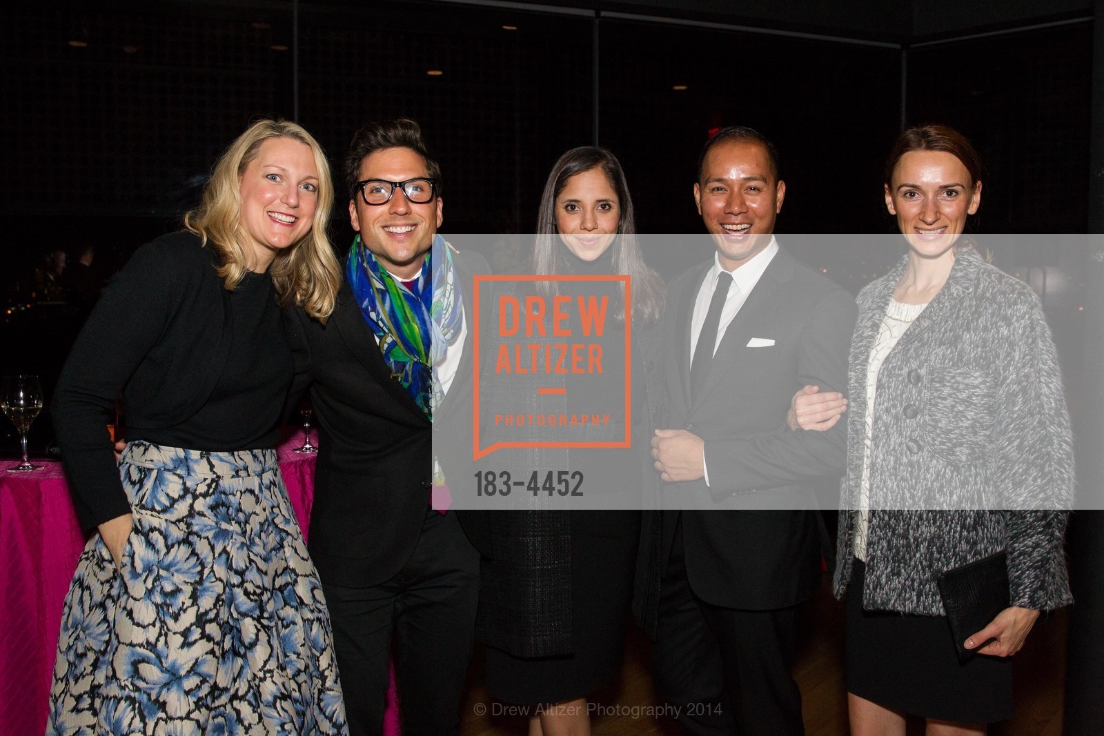 Rebecca Kita, Justin Stankiewicz, Veronica Martinez, Brian Solis, Kertu Palo, DeYOUNG TOWER Cocktail Reception Honoring Carolina Herrera, US, November 4th, 2014, Photo #183-4452 Rebecca Kita, Justin Stankiewicz, Veronica Martinez, Brian Solis, Kertu Palo, Photo #183-4452