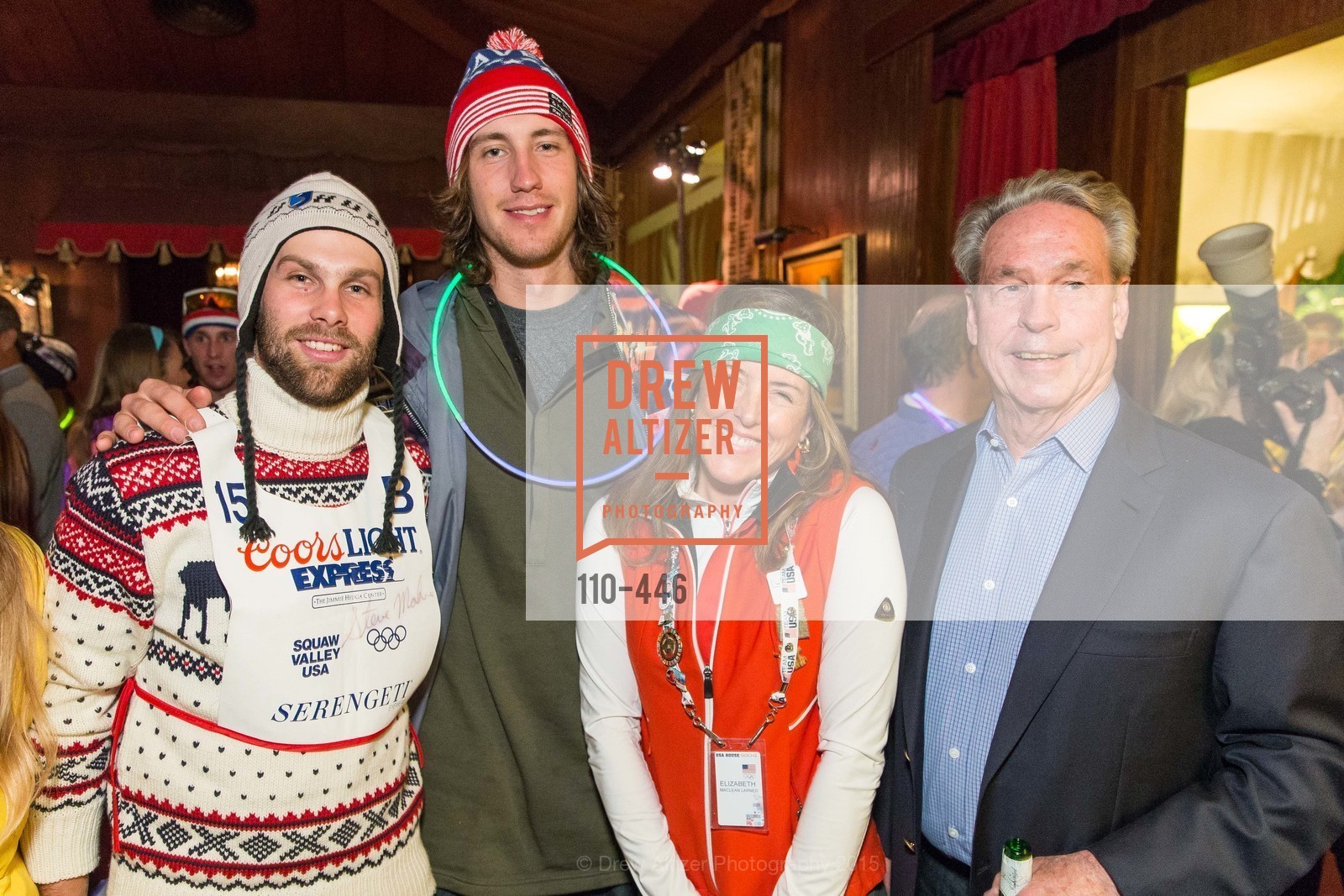 Travis Ganong, Bryce Bennett, Liz Larned, Thom Weisel, U.S. Ski and Snowboard Foundation's Snow Ball, Bimbo's 365 Club. Bimbo's 365 Club, . 1025 Columbus Ave, November 7th, 2015, Photo #110-446 Travis Ganong, Bryce Bennett, Liz Larned, Thom Weisel, Photo #110-446