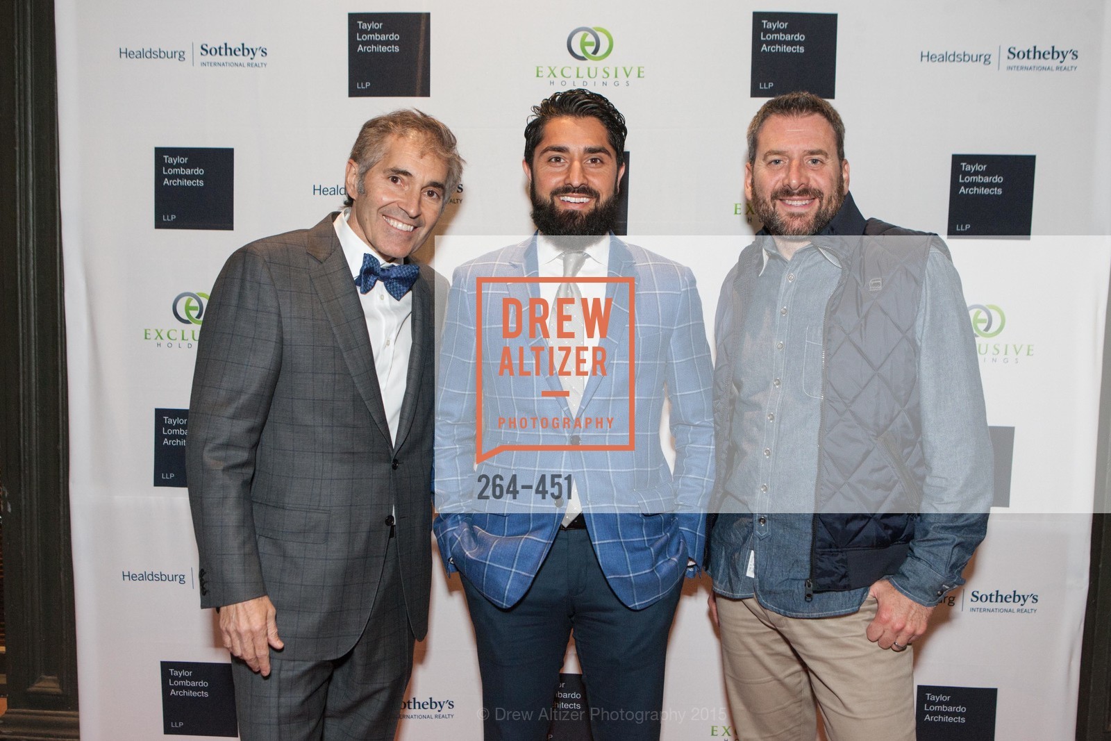 Maurice Lambardo, Roh Habibi, Jay Bakaler, Healdsburg Dream Estates Cocktail Party, Taylor Lombardo. Taylor Lombardo, . 40 Hotaling Place, November 5th, 2015, Photo #264-451 Maurice Lambardo, Roh Habibi, Jay Bakaler, Photo #264-451