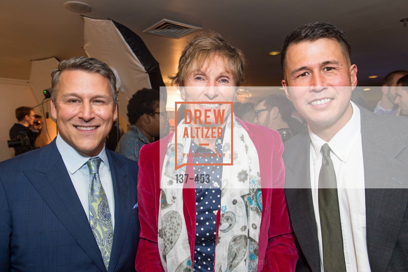 Gary Ganson, Linda Stoick, Ben Hu, The 2015 StartOut Awards, Kabuki Hotel. Kabuki Hotel, . 2525 Van Ness St, November 5th, 2015, Photo #137-453 Gary Ganson, Linda Stoick, Ben Hu, Photo #137-453