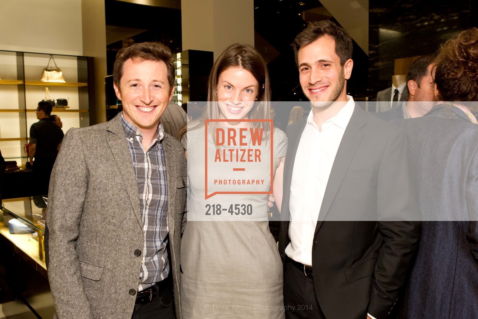 Stephen Haskell, Julie Harrin, David Stark, Gucci and GQ cocktail party to benefit BUILD, US, October 30th, 2014, Photo #218-4530 Stephen Haskell, Julie Harrin, David Stark, Photo #218-4530