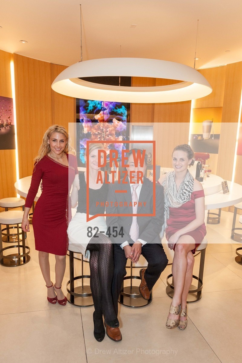 Robin Farmanfarmaian, Greer Goings, Wilson Yan, Alyson Blume, 2014 SAN FRANCISCO BALLET ENCORE! Kick-Off Party, US. Nespresso Boutique Bar, 90 Grant Avenue, January 7th, 2014,Drew Altizer, Drew Altizer Photography, full-service agency, private events, San Francisco photographer, photographer california