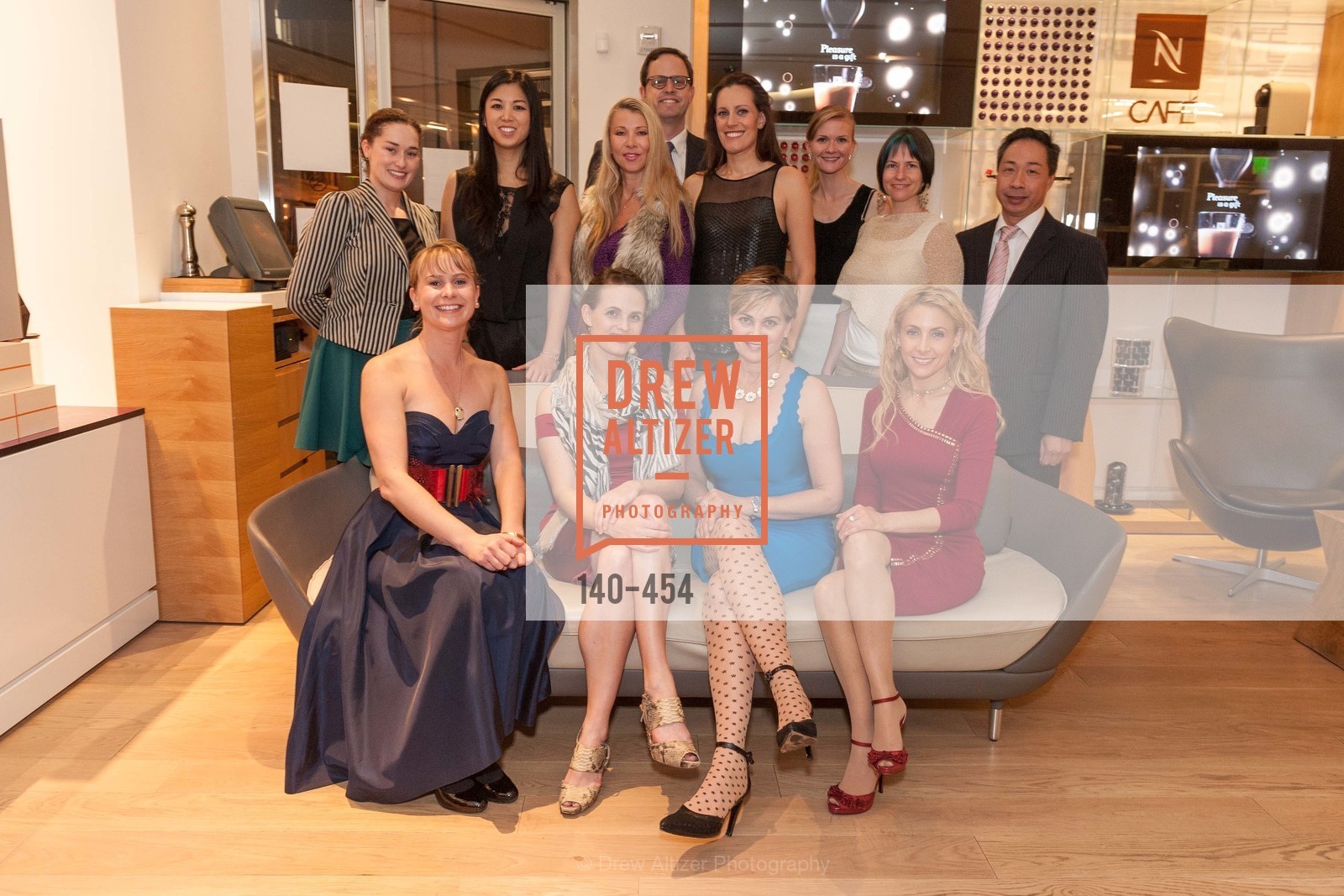 Bridget Dixon, Kelly Cramer, Emily Hu, Alyson Blume, Lena Gikkas, Justin Bank, Ashley Tudor, Jane Burkhard, Greer Goings, Joanna Winter, Robin Farmanfarmaian, Wilson Yan, 2014 SAN FRANCISCO BALLET ENCORE! Kick-Off Party, US. Nespresso Boutique Bar, 90 Grant Avenue, Photo #140-454 Bridget Dixon, Kelly Cramer, Emily Hu, Alyson Blume, Lena Gikkas, Justin Bank, Ashley Tudor, Jane Burkhard, Greer Goings, Joanna Winter, Robin Farmanfarmaian, Wilson Yan, Photo #140-454