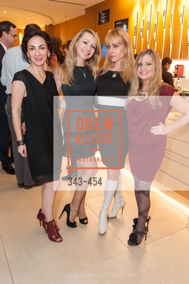 Irina Bragin, Lana Ricketts, Irina Kondratenko, Julie Hall, 2014 SAN FRANCISCO BALLET ENCORE! Kick-Off Party, US. Nespresso Boutique Bar, 90 Grant Avenue, January 7th, 2014,Drew Altizer, Drew Altizer Photography, full-service agency, private events, San Francisco photographer, photographer california