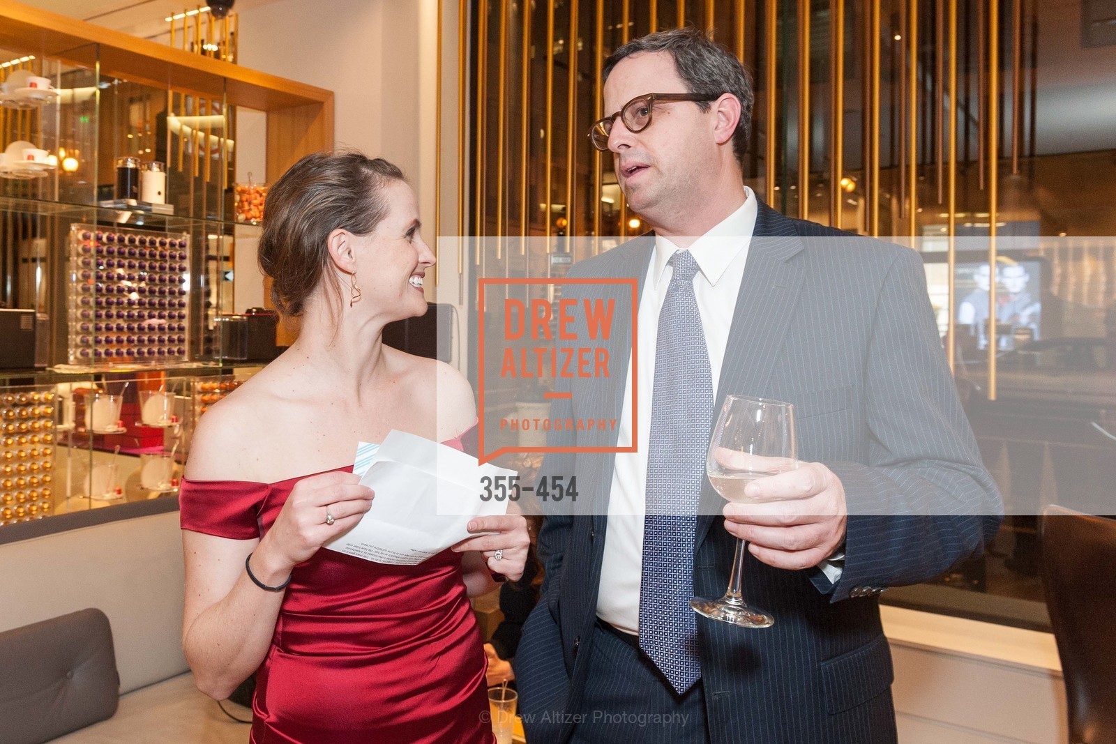 Alyson Blume, Justin Bank, 2014 SAN FRANCISCO BALLET ENCORE! Kick-Off Party, US. Nespresso Boutique Bar, 90 Grant Avenue, January 7th, 2014,Drew Altizer, Drew Altizer Photography, full-service agency, private events, San Francisco photographer, photographer california