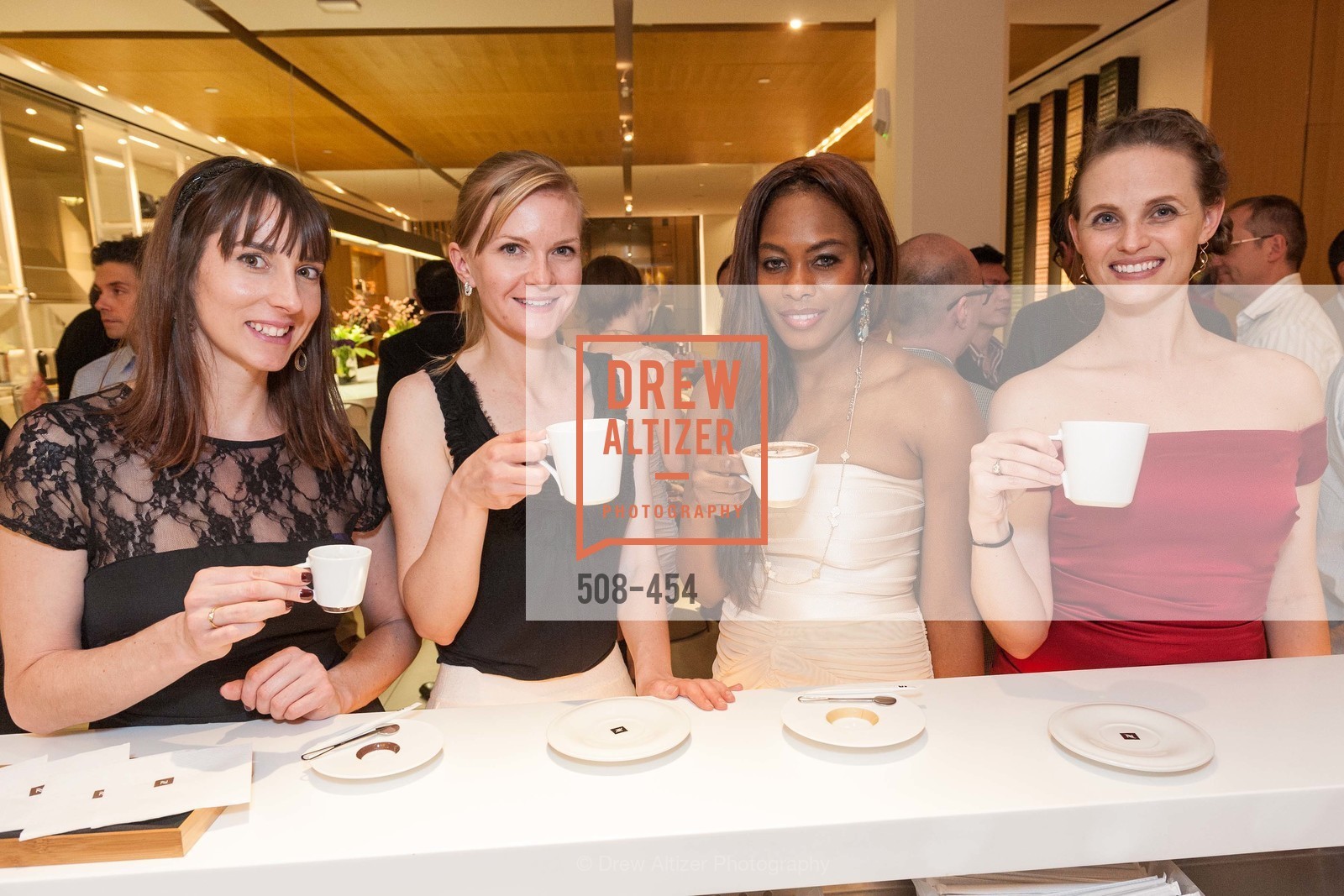 April Johnston, Greer Goings, Vanessa Jean Baptiste, Alyson Blume, 2014 SAN FRANCISCO BALLET ENCORE! Kick-Off Party, US. Nespresso Boutique Bar, 90 Grant Avenue, January 7th, 2014,Drew Altizer, Drew Altizer Photography, full-service event agency, private events, San Francisco photographer, photographer California