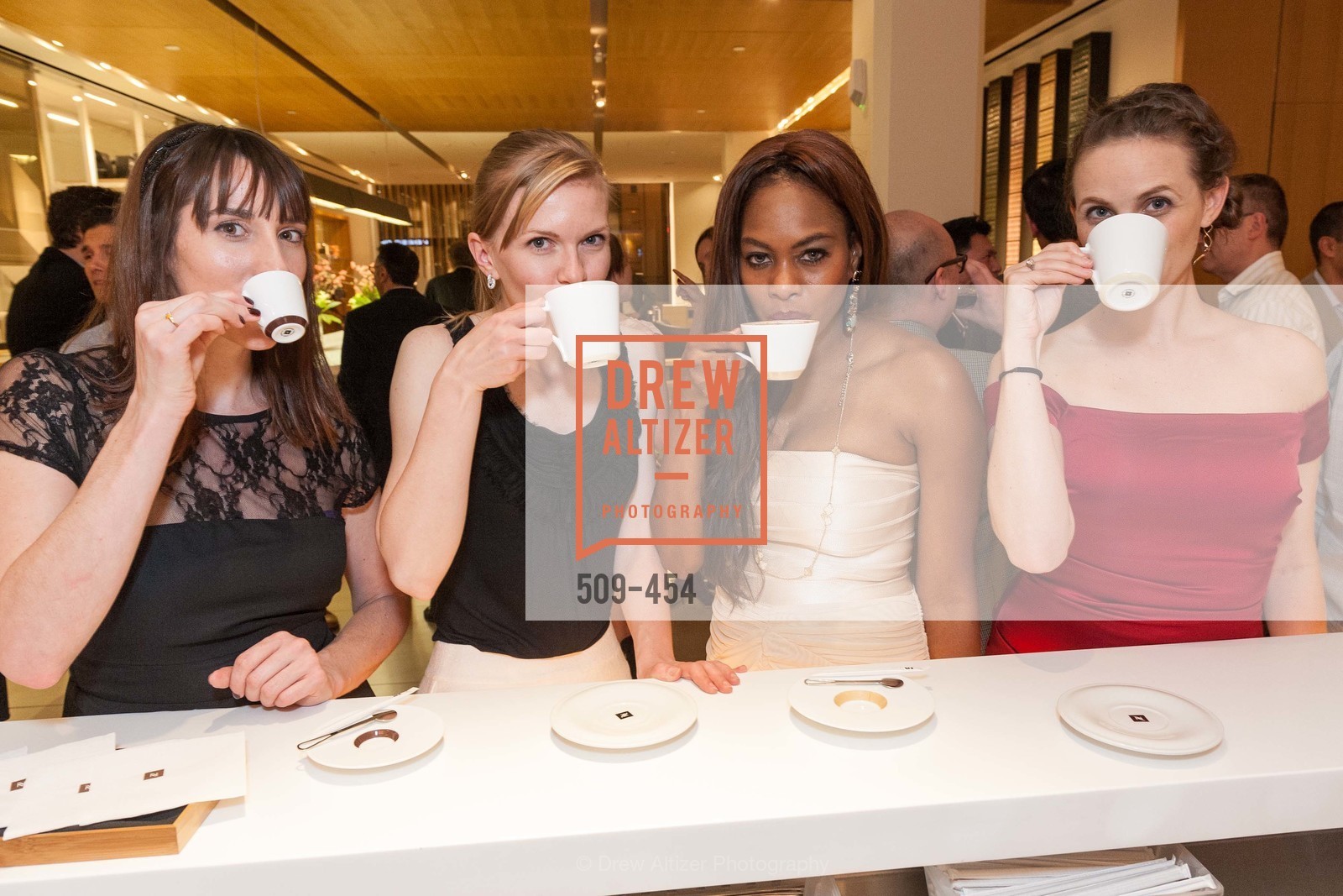 April Johnston, Greer Goings, Vanessa Jean Baptiste, Alyson Blume, 2014 SAN FRANCISCO BALLET ENCORE! Kick-Off Party, US. Nespresso Boutique Bar, 90 Grant Avenue, January 7th, 2014,Drew Altizer, Drew Altizer Photography, full-service agency, private events, San Francisco photographer, photographer california