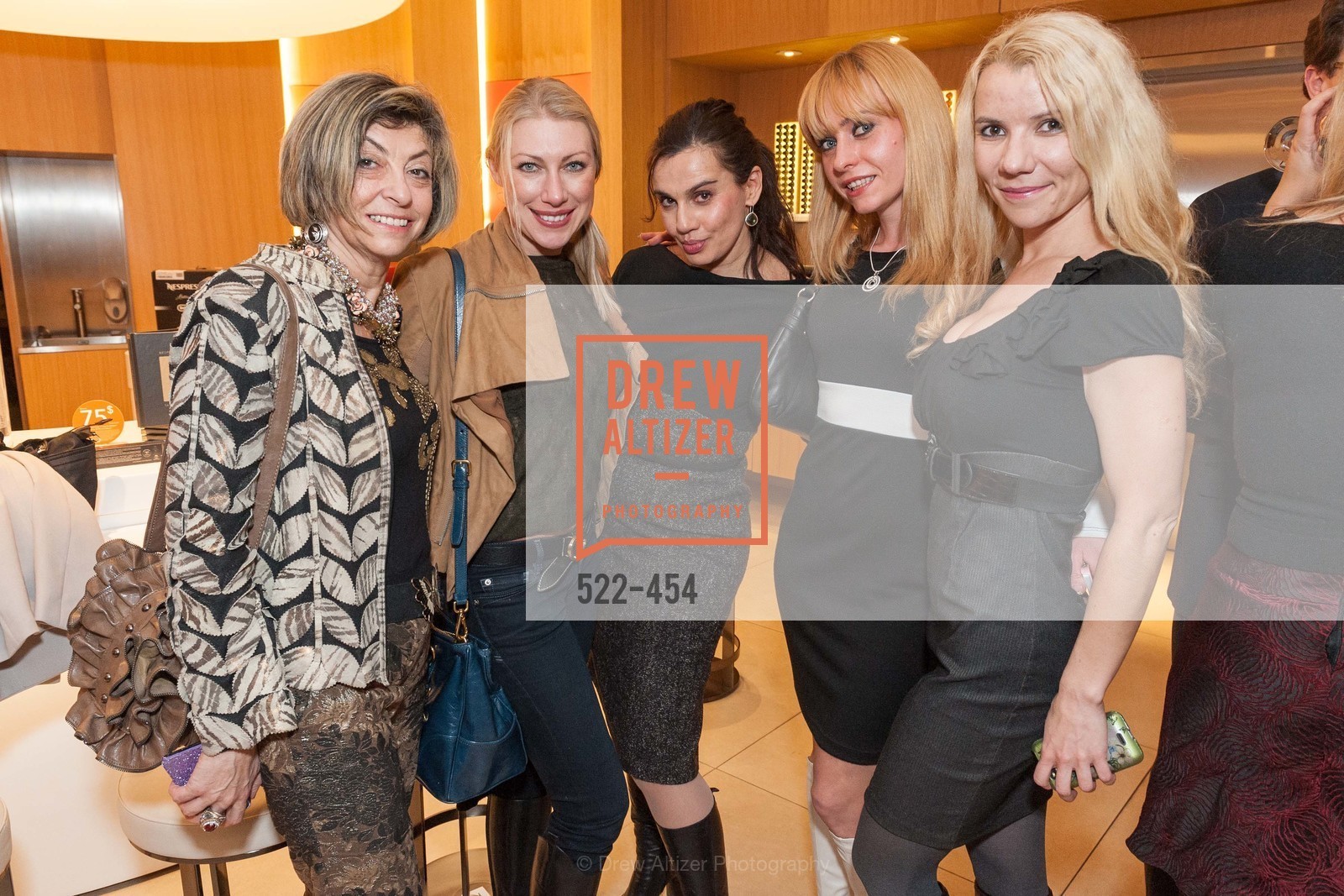 Ludmila Eggleton, Lana Dobbs, Maya Gervis, Irina Kondratenko, 2014 SAN FRANCISCO BALLET ENCORE! Kick-Off Party, US. Nespresso Boutique Bar, 90 Grant Avenue, January 7th, 2014,Drew Altizer, Drew Altizer Photography, full-service agency, private events, San Francisco photographer, photographer california