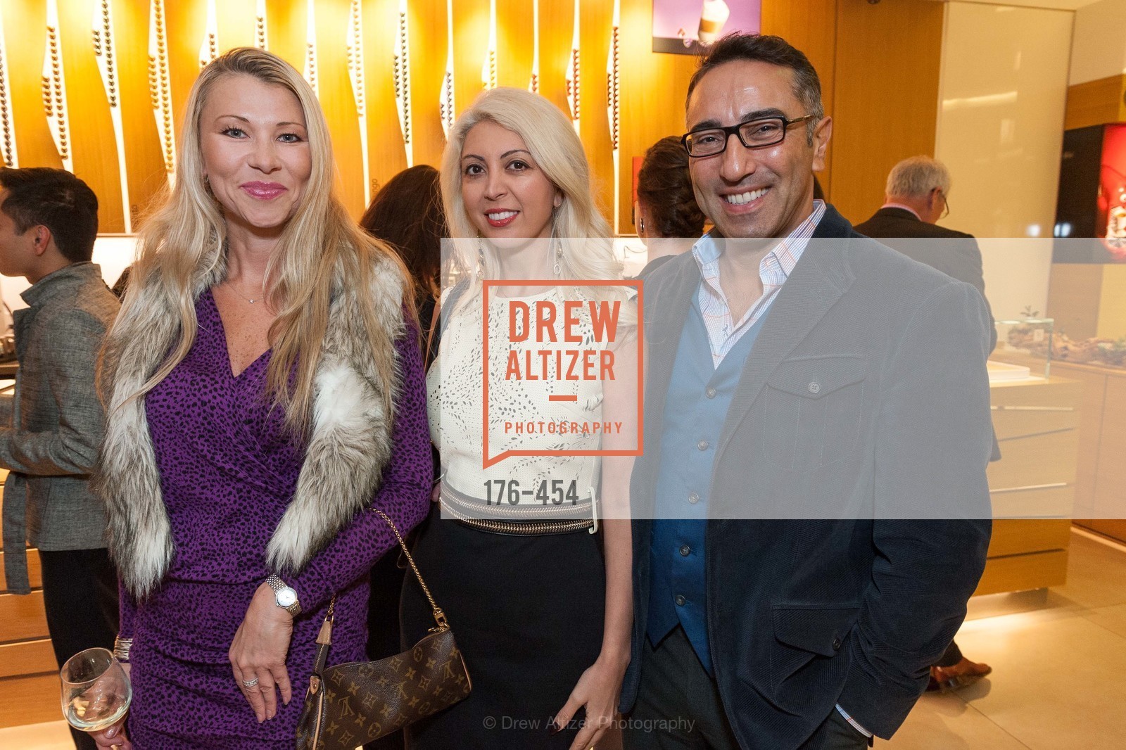 Lena Gikkas, Simone Derayeh, Amir Borna, 2014 SAN FRANCISCO BALLET ENCORE! Kick-Off Party, US. Nespresso Boutique Bar, 90 Grant Avenue, January 7th, 2014,Drew Altizer, Drew Altizer Photography, full-service agency, private events, San Francisco photographer, photographer california