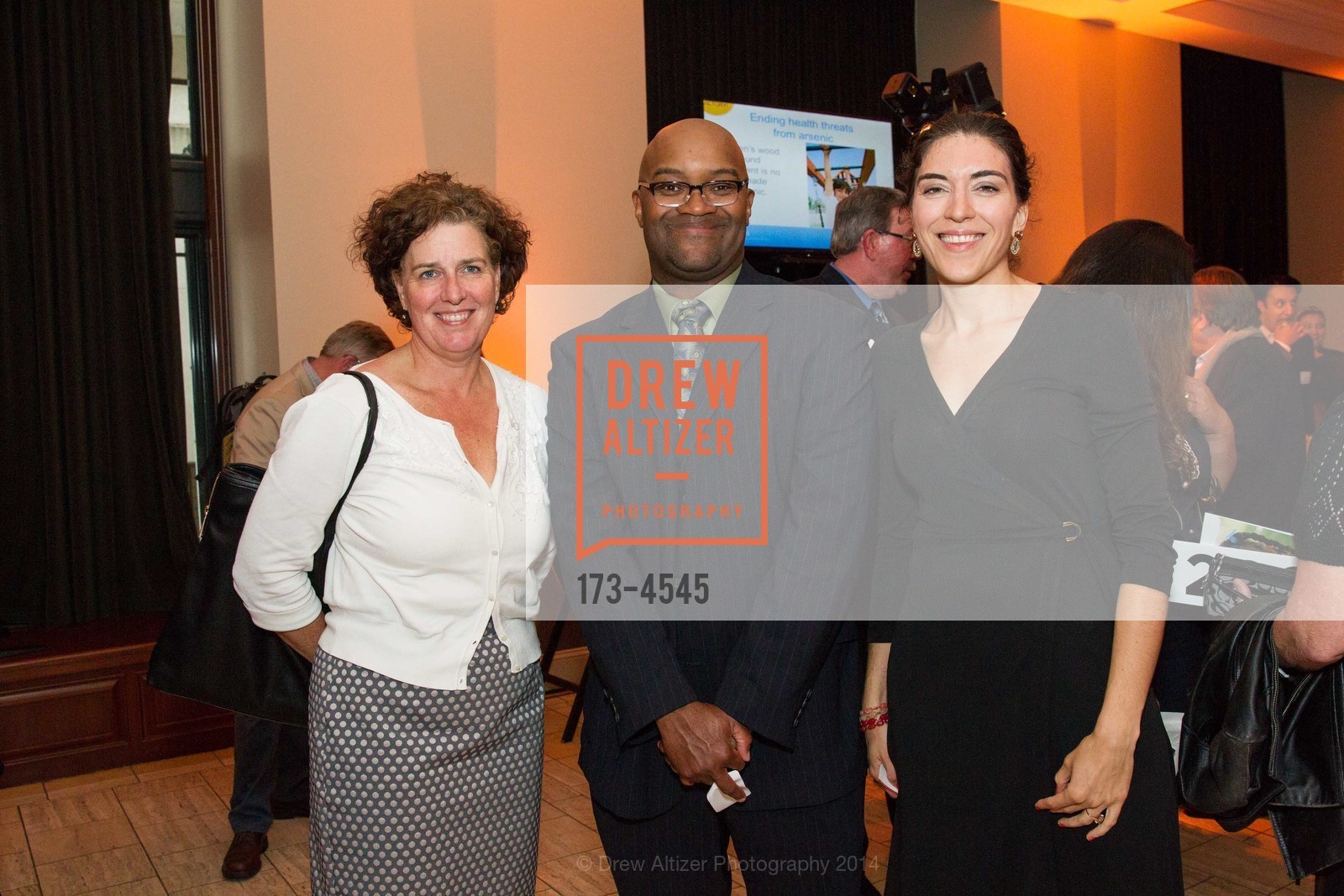 Jane Sullivan, Khray Brown, Marsela Pecanac, CENTER FOR ENVIRONMENTAL HEALTH Gala 2014 at the Bently Reserve, Bently Reserve. 301 Battery Street, May 8th, 2014, Photo #173-4545 Jane Sullivan, Khray Brown, Marsela Pecanac, Photo #173-4545