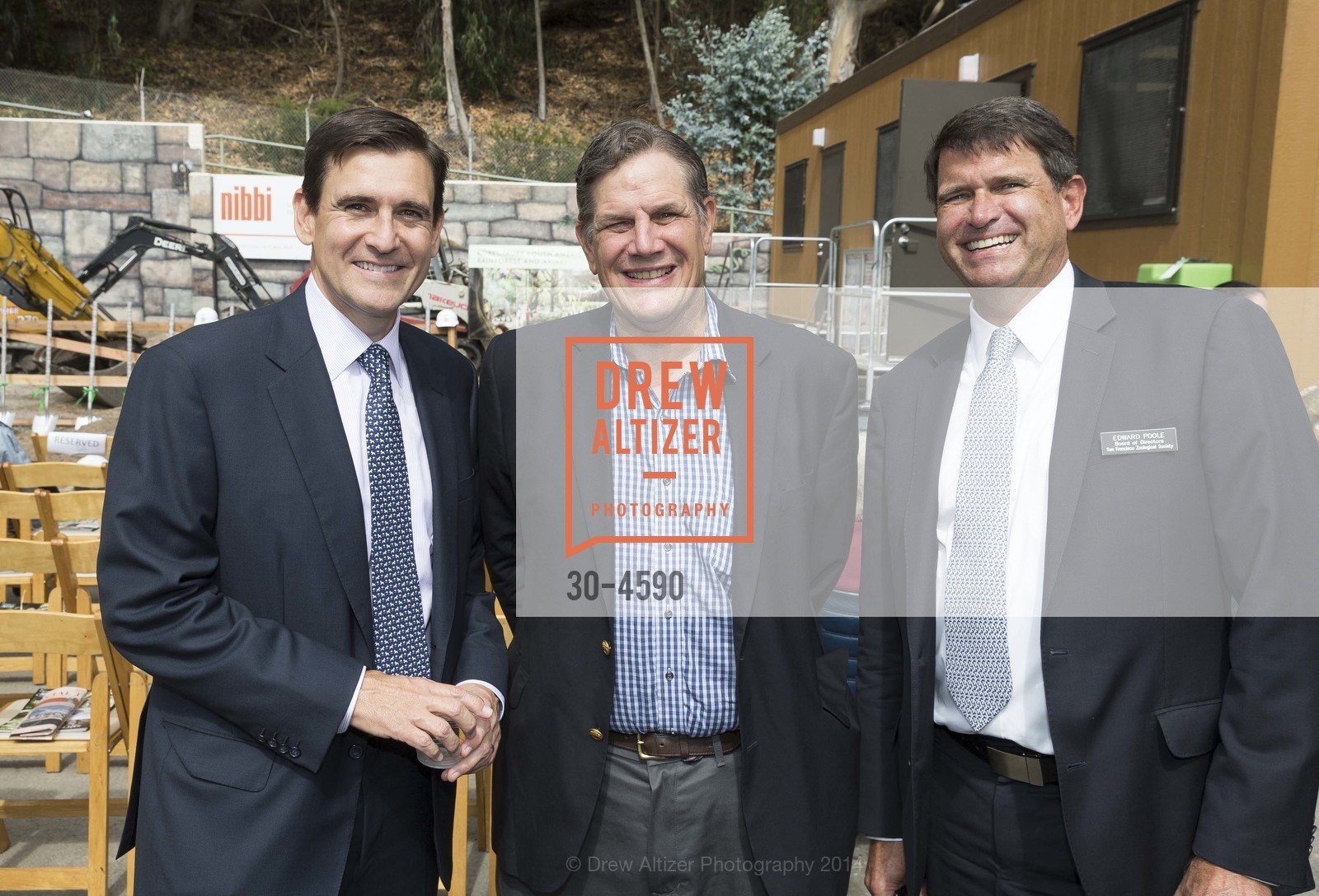Robert Pedrero, Bill Hudson, Edward Poole, SF ZOO and KORET-TAUBE South American Tropical Forest and Aviary Groundbreaking Ceremony, US, September 23rd, 2014, Photo #30-4590 Robert Pedrero, Bill Hudson, Edward Poole, Photo #30-4590