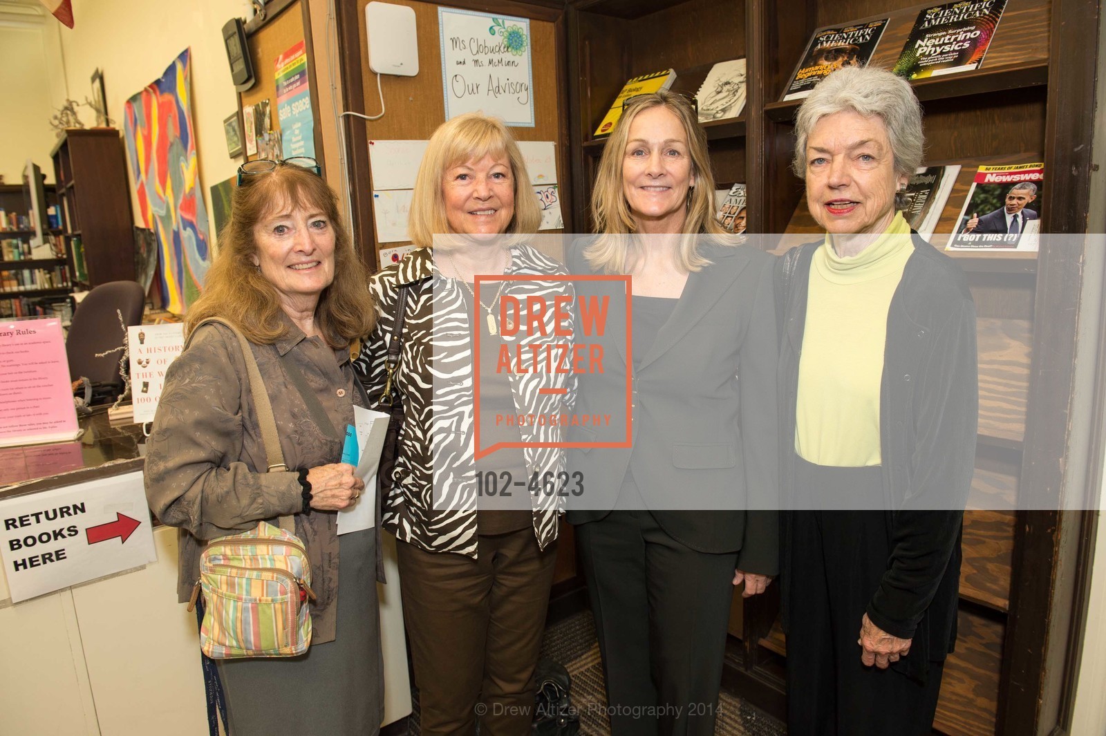 Joyce McMinn, Cynthia Atkin, Missy Kirschner, Dione Bowers, Gateway Public Schools - 12TH ANNUAL MATTERS OF THE MIND LUNCHEON featuring DAVID KELLEY, US, October 17th, 2014, Photo #102-4623 Joyce McMinn, Cynthia Atkin, Missy Kirschner, Dione Bowers, Photo #102-4623