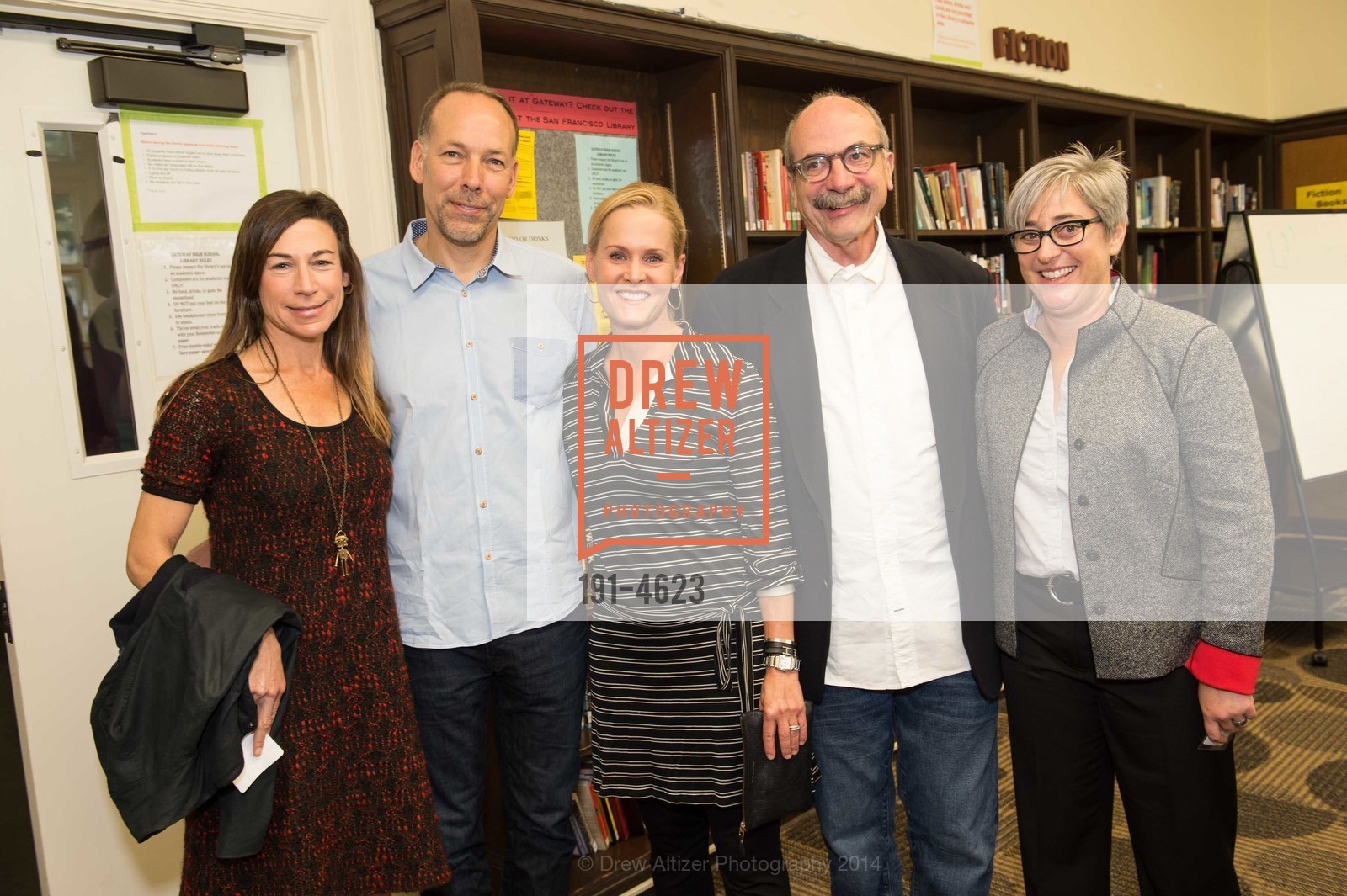 Beth Berliner, Perry Klebahn, Annie Klebahn, David Kelley, Sharon Olken, Gateway Public Schools - 12TH ANNUAL MATTERS OF THE MIND LUNCHEON featuring DAVID KELLEY, US, October 17th, 2014, Photo #191-4623 Beth Berliner, Perry Klebahn, Annie Klebahn, David Kelley, Sharon Olken, Photo #191-4623