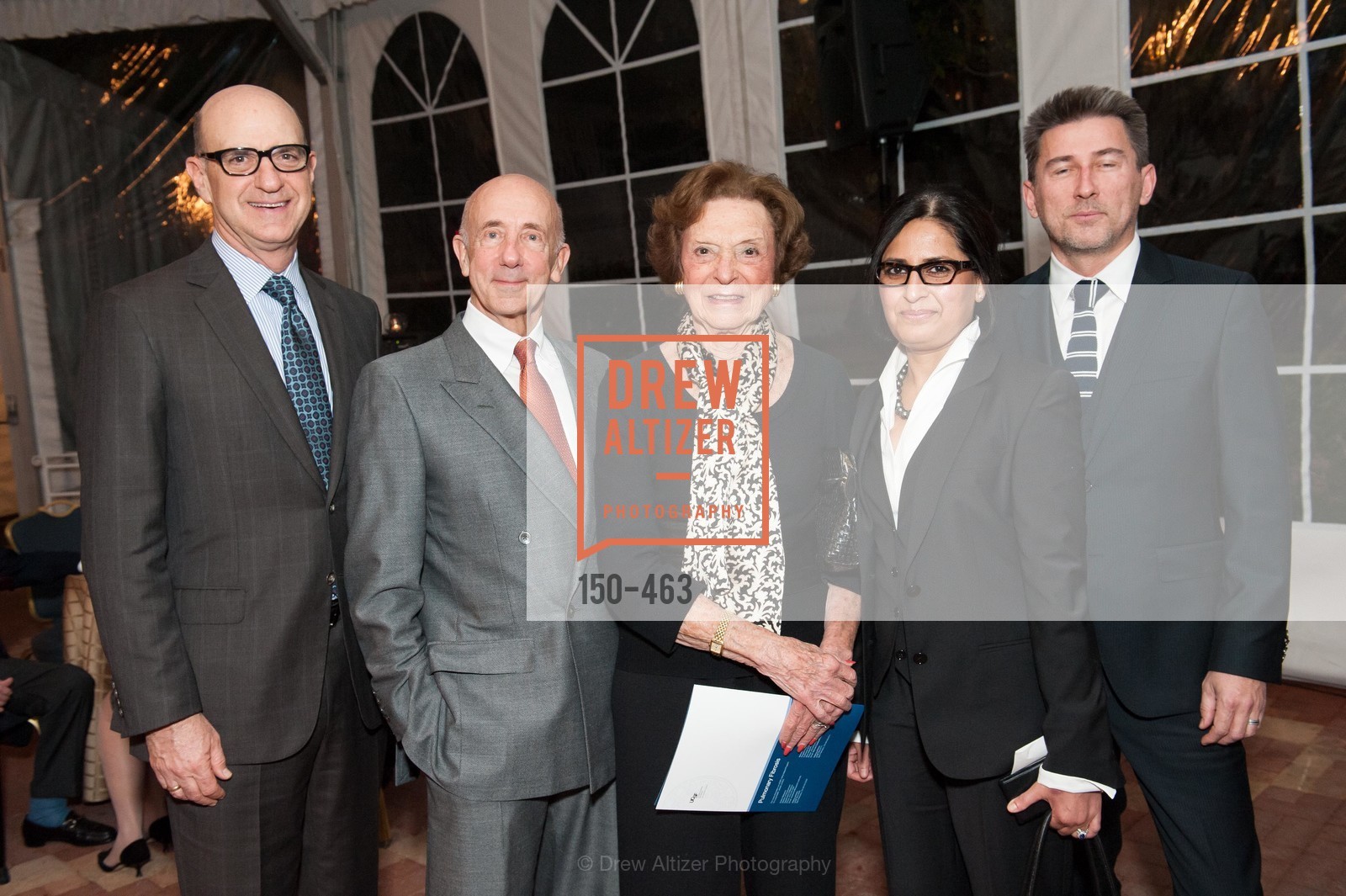 Bob Fisher, Len Fritz, Doris Fisher, Jasleen Kukreja, Mark Brzezinski, UCSF Nina Ireland Program for Lung Health Dinner, US. The Terrace Room, The Ritz-Carlton Hotel, January 15th, 2014,Drew Altizer, Drew Altizer Photography, full-service event agency, private events, San Francisco photographer, photographer California