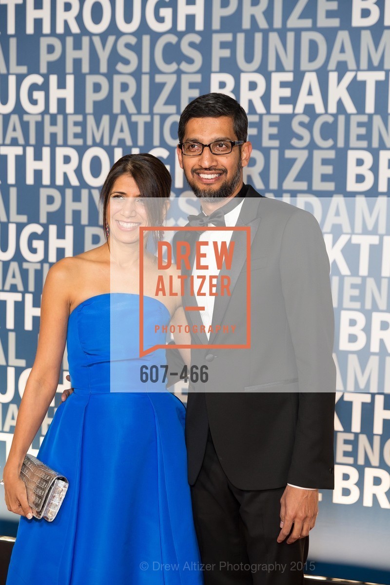 Anjali Pichai, Sundar Pichai, THE BREAKTHROUGH PRIZE Hosted By Seth MacFarlane, Ames Research Center. Naval Air Station, Moffett Field, November 8th, 2015,Drew Altizer, Drew Altizer Photography, full-service agency, private events, San Francisco photographer, photographer california