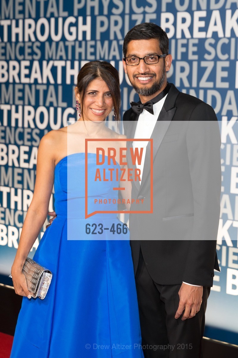 Anjali Pichai, Sundar Pichai, THE BREAKTHROUGH PRIZE Hosted By Seth MacFarlane, Ames Research Center. Naval Air Station, Moffett Field, November 8th, 2015,Drew Altizer, Drew Altizer Photography, full-service agency, private events, San Francisco photographer, photographer california