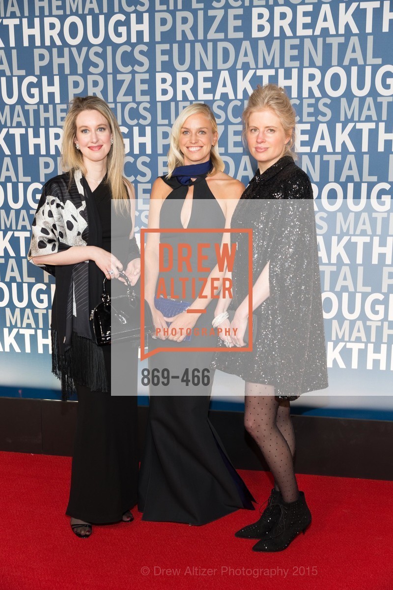 Elizaberth Holmes, Lucy Page, Laura Arrillaga-Andreessen, THE BREAKTHROUGH PRIZE Hosted By Seth MacFarlane, Ames Research Center. Naval Air Station, Moffett Field, November 8th, 2015,Drew Altizer, Drew Altizer Photography, full-service agency, private events, San Francisco photographer, photographer california