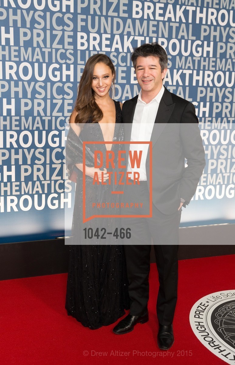 Gabi Holzwarth, Travis Kalanick, THE BREAKTHROUGH PRIZE Hosted By Seth MacFarlane, Ames Research Center. Ames Research Center, . Naval Air Station, Moffett Field, November 8th, 2015, Photo #1042-466 Gabi Holzwarth, Travis Kalanick, Photo #1042-466