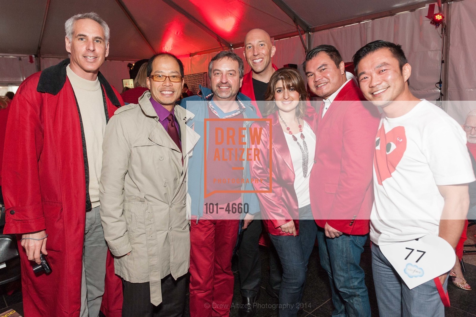 Jimmy Kwan, Michael Majouleg, David Stith, Julia Kozberg, Derek Fong, Mark Ng, Third Annual Go Red Strut 2014 Presented by WELLS FARGO in Support of the AMERICAN HEART ASSOCIATION, US, February 7th, 2014, Photo #101-4660 Jimmy Kwan, Michael Majouleg, David Stith, Julia Kozberg, Derek Fong, Mark Ng, Photo #101-4660