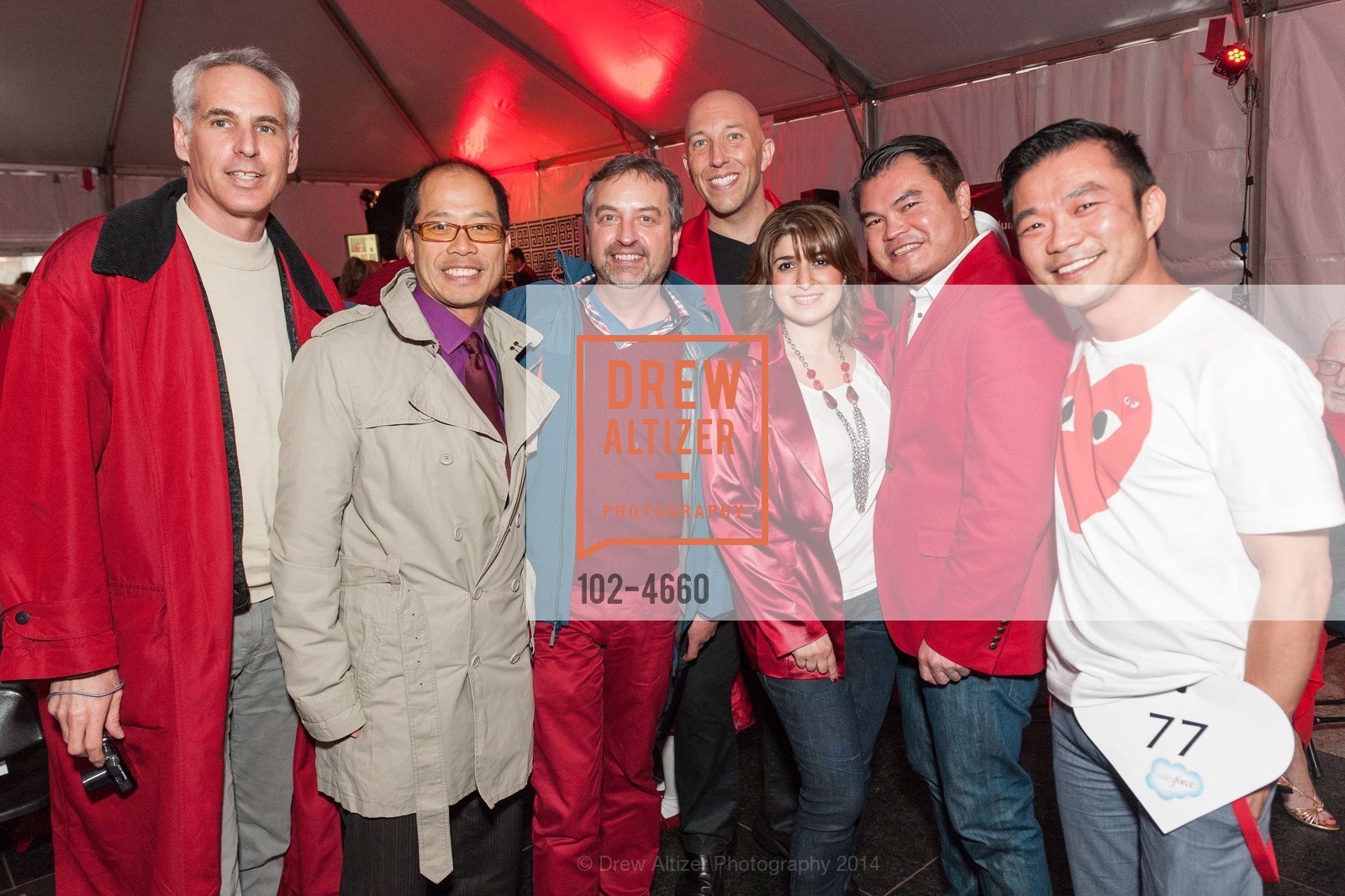 Jimmy Kwan, Michael Majouleg, David Stith, Julia Kozberg, Derek Fong, Mark Ng, Third Annual Go Red Strut 2014 Presented by WELLS FARGO in Support of the AMERICAN HEART ASSOCIATION, US, February 7th, 2014, Photo #102-4660 Jimmy Kwan, Michael Majouleg, David Stith, Julia Kozberg, Derek Fong, Mark Ng, Photo #102-4660