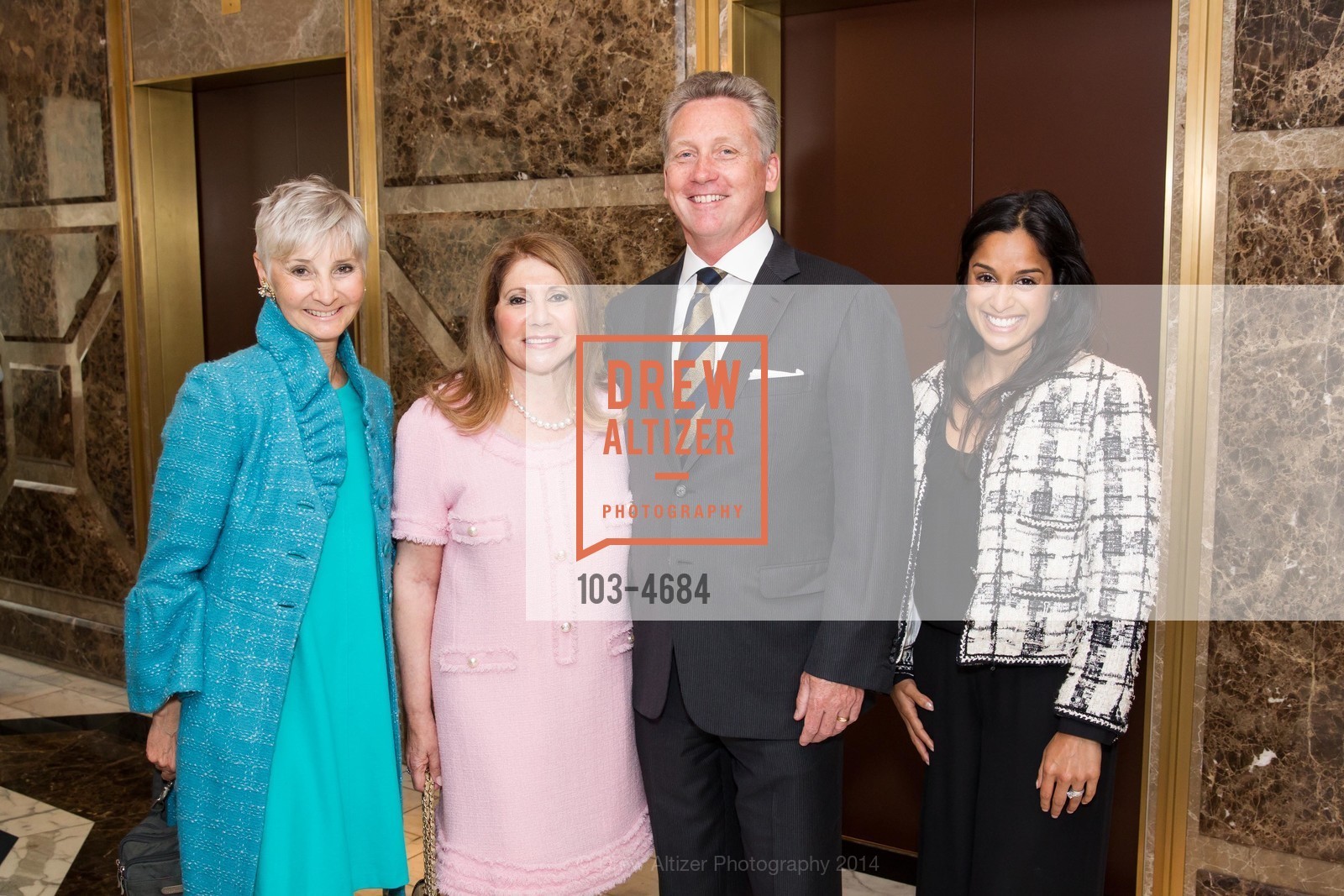 Gail Glasser, Athena Blackburn, Tom Carroll, Sonia Mondkar-Floyd, THE JUNIOR LEAGUE OF SAN FRANCISCO Presents Women at the Center Honors, US, May 8th, 2014, Photo #103-4684 Gail Glasser, Athena Blackburn, Tom Carroll, Sonia Mondkar-Floyd, Photo #103-4684