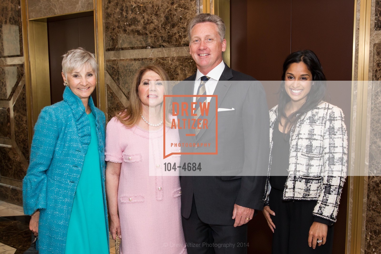 Gail Glasser, Athena Blackburn, Tom Carroll, Sonia Mondkar-Floyd, THE JUNIOR LEAGUE OF SAN FRANCISCO Presents Women at the Center Honors, US, May 8th, 2014, Photo #104-4684 Gail Glasser, Athena Blackburn, Tom Carroll, Sonia Mondkar-Floyd, Photo #104-4684