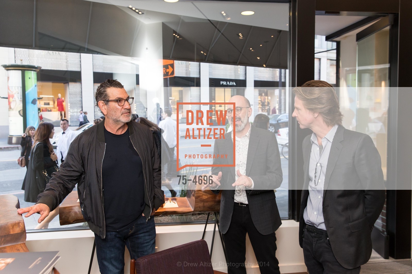 Larry Leight, Chad Lissak, David Schulte, OLIVER PEOPLE San Francisco Store Opening, US, March 13th, 2014, Photo #75-4696 Larry Leight, Chad Lissak, David Schulte, Photo #75-4696