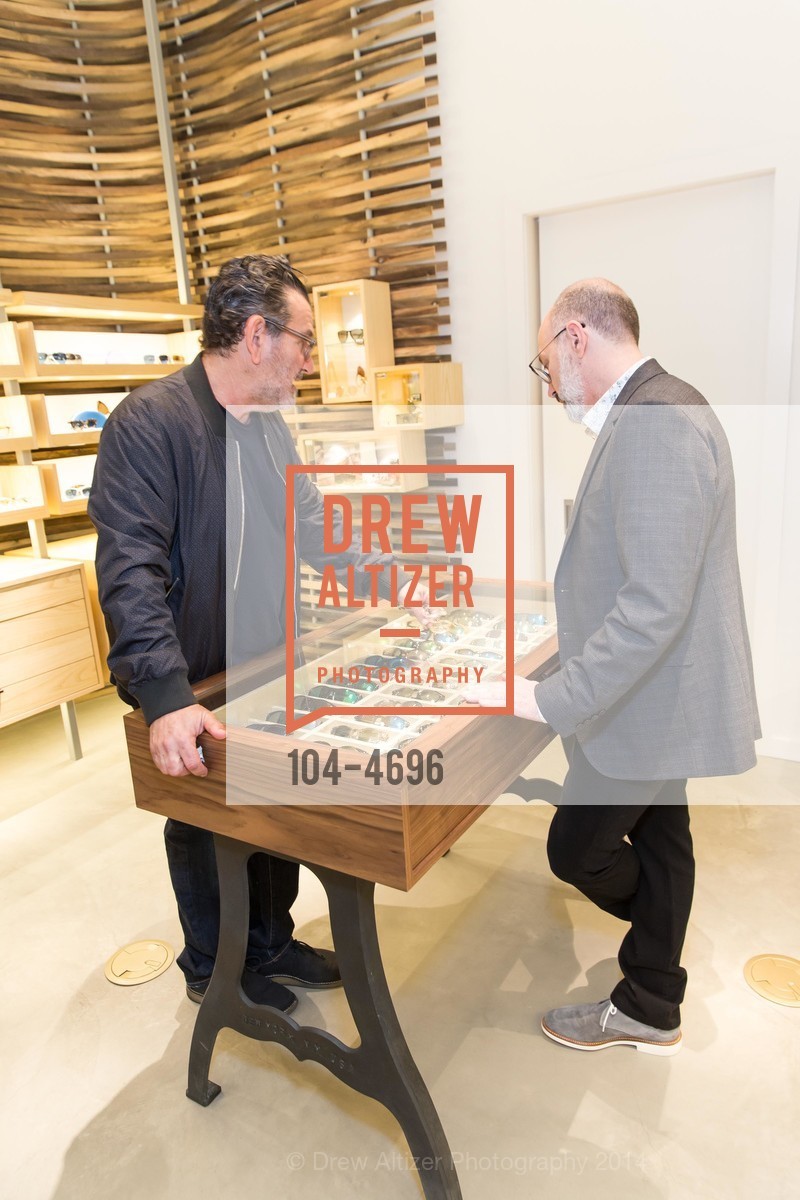Larry Leight, Chad Lissak, OLIVER PEOPLE San Francisco Store Opening, US, March 13th, 2014, Photo #104-4696 Larry Leight, Chad Lissak, Photo #104-4696