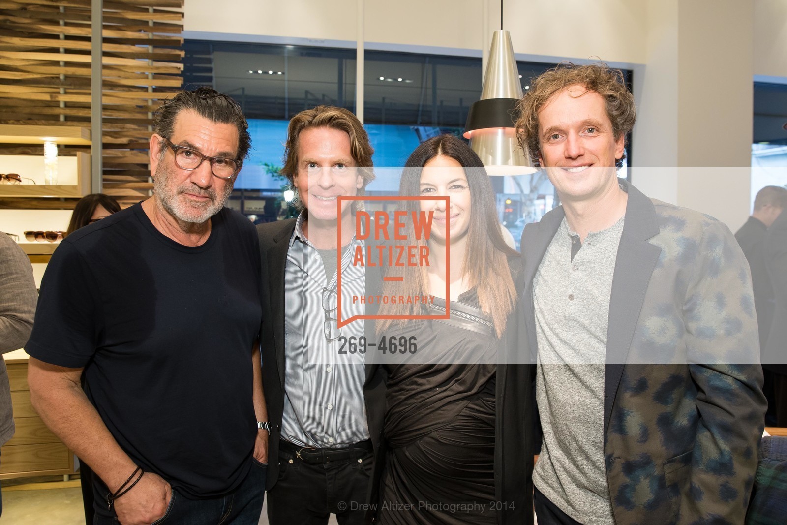 Larry Leight, David Schulte, Sabrina Buell, Yves Behar, OLIVER PEOPLE San Francisco Store Opening, US, March 13th, 2014, Photo #269-4696 Larry Leight, David Schulte, Sabrina Buell, Yves Behar, Photo #269-4696