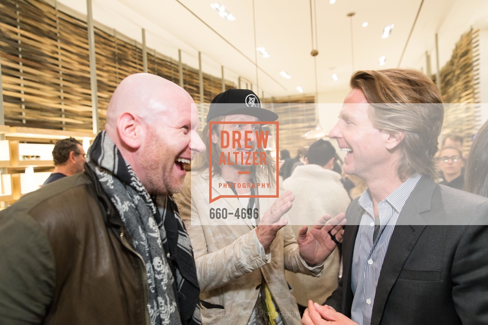 Joe Haller, Ian Hannula, David Schulte, OLIVER PEOPLE San Francisco Store Opening, US, March 13th, 2014, Photo #660-4696 Joe Haller, Ian Hannula, David Schulte, Photo #660-4696
