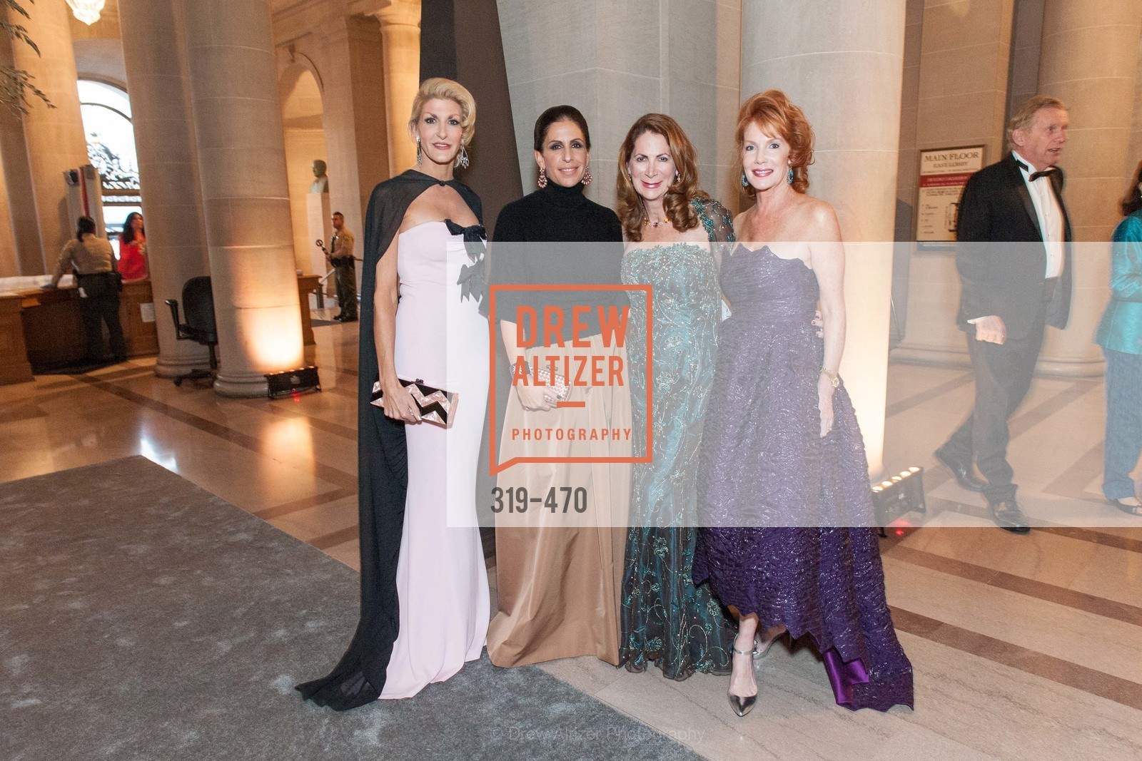 Karen Caldwell, Lisa Grotts, Patricia Ferrin Loucks, Maureen Herr, SAN FRANCISCO BALLET Opening Night Gala: PHENOMENAL - Arrivals, US. SF City Hall, January 22nd, 2014,Drew Altizer, Drew Altizer Photography, full-service agency, private events, San Francisco photographer, photographer california