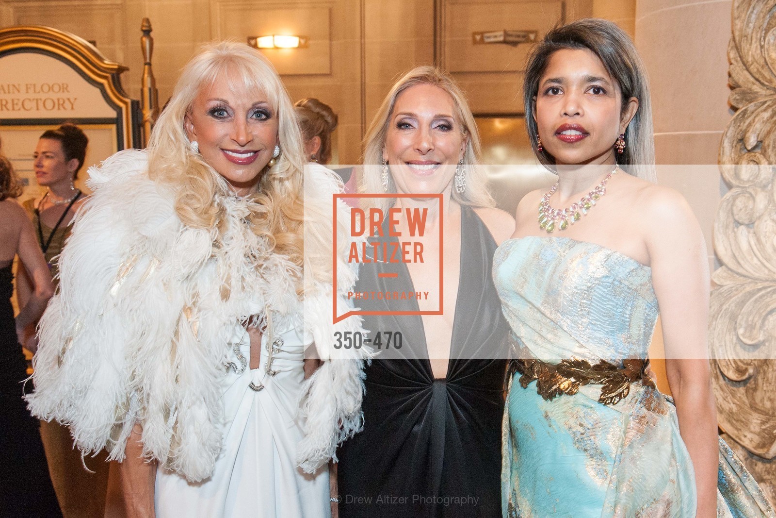 Daru Kawalkowski, Betsy Linder, Deepa Pakianathan, SAN FRANCISCO BALLET Opening Night Gala: PHENOMENAL - Arrivals, US. SF City Hall, January 22nd, 2014,Drew Altizer, Drew Altizer Photography, full-service agency, private events, San Francisco photographer, photographer california