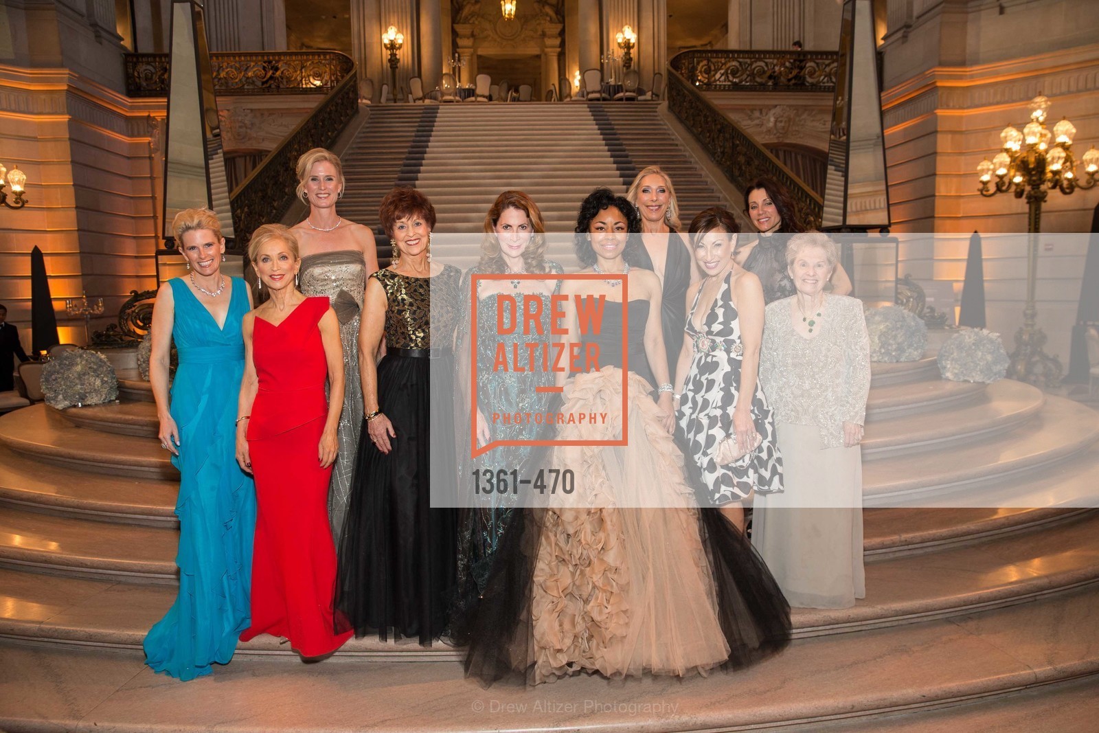 Marie Hurabiell, Shelley Gordon, Alison Mauze, Suzanne Thornton, Patricia Ferrin Loucks, Tanya Powell, Betsy Linder, Cathy Goodman, Debra Taylor, SAN FRANCISCO BALLET Opening Night Gala: PHENOMENAL - Arrivals, US. SF City Hall, January 22nd, 2014,Drew Altizer, Drew Altizer Photography, full-service agency, private events, San Francisco photographer, photographer california